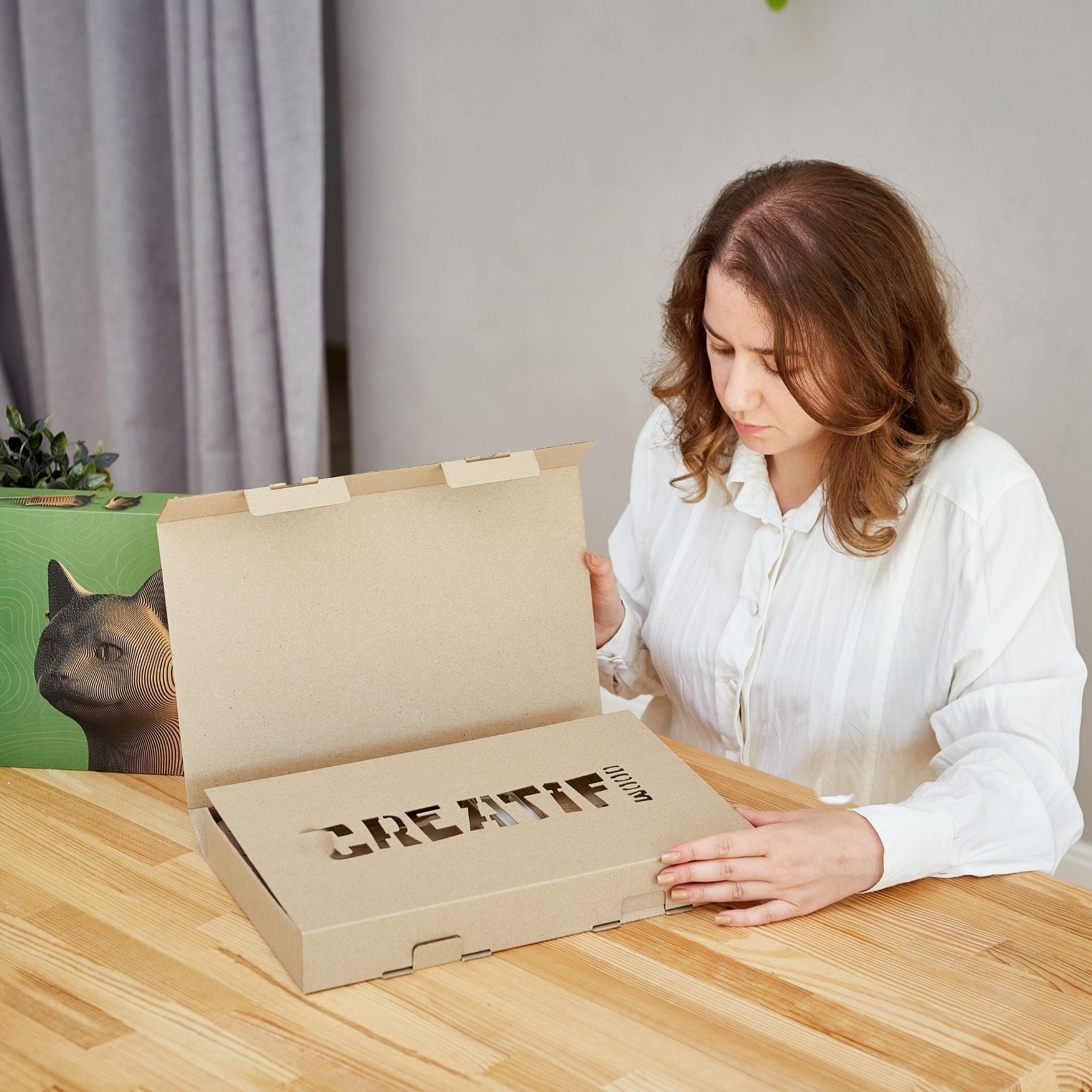 3D cardboard puzzle-sculpture Cat