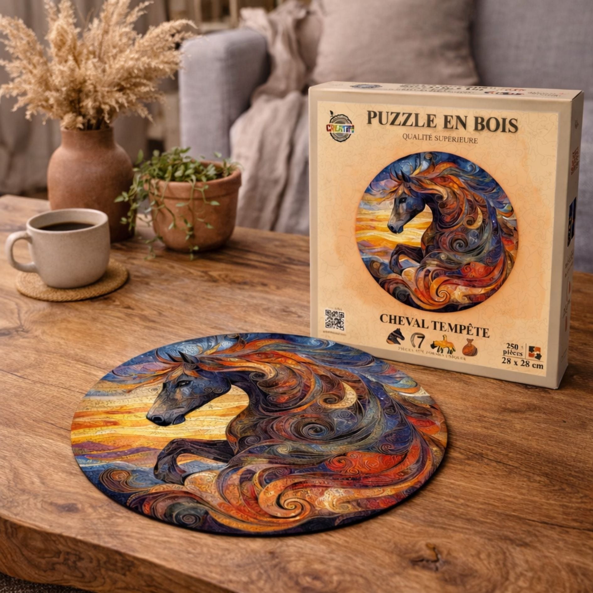 Cheval tempête  Puzzle en bois