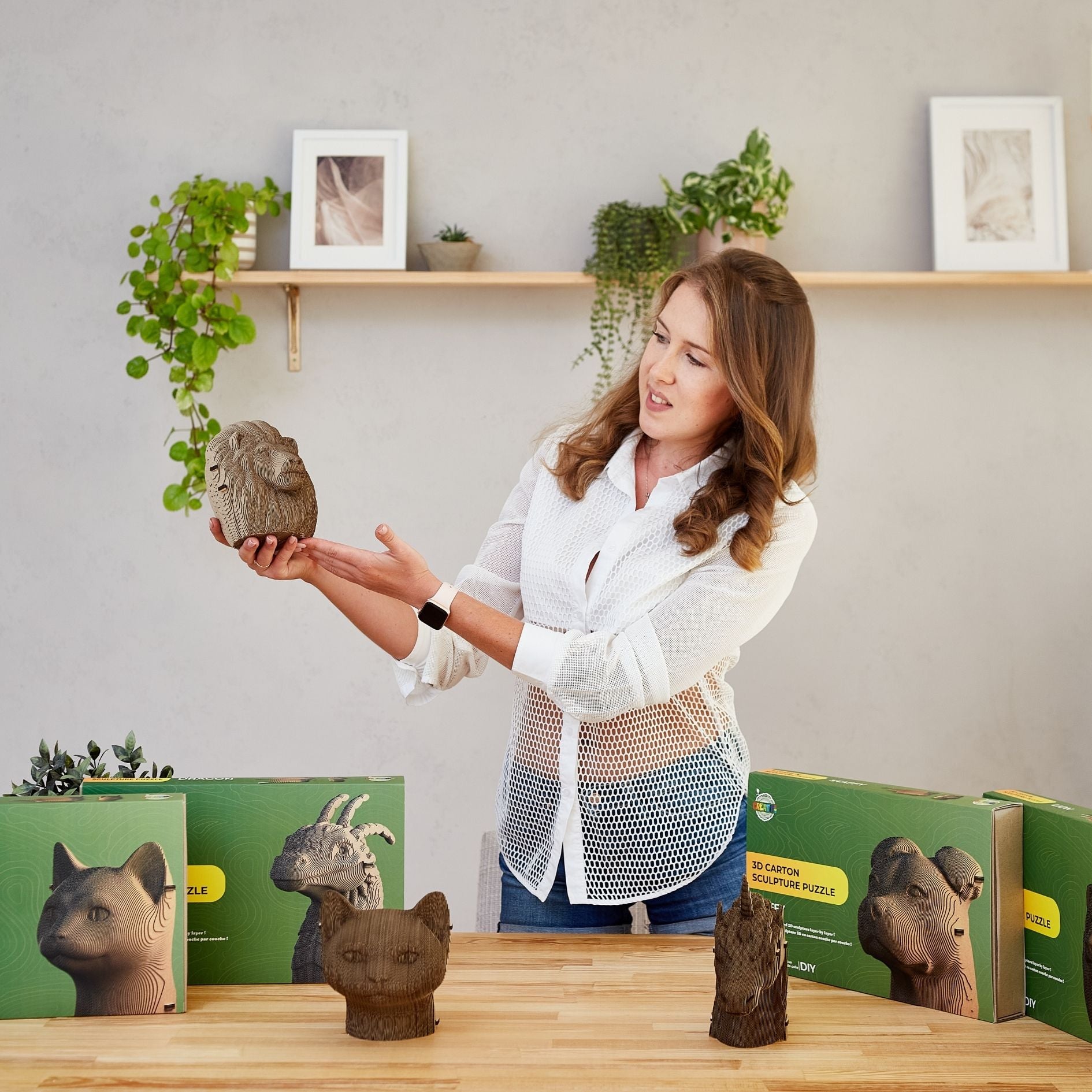 3D cardboard puzzle-sculpture Unicorn