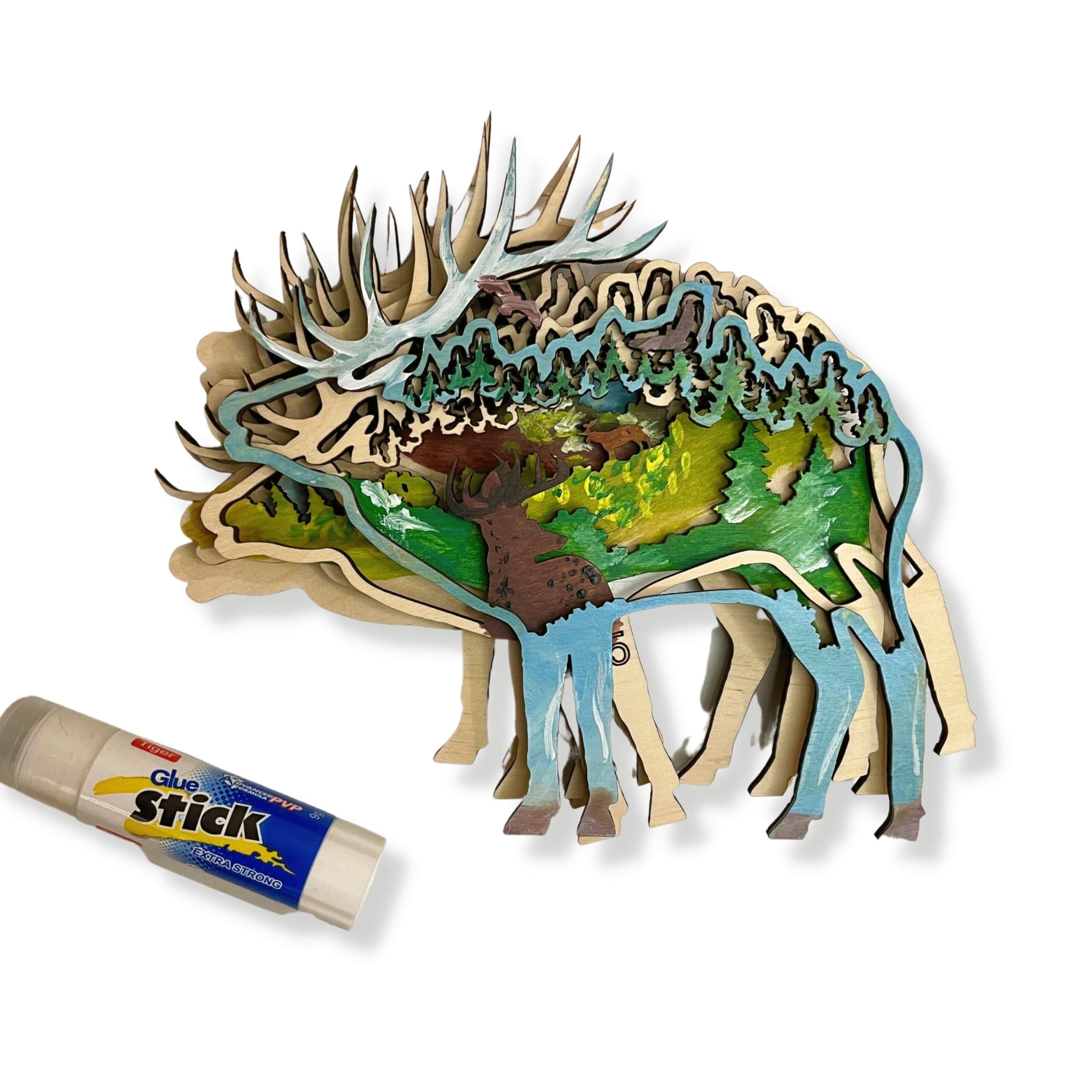 3D Wooden coloring kit Deer