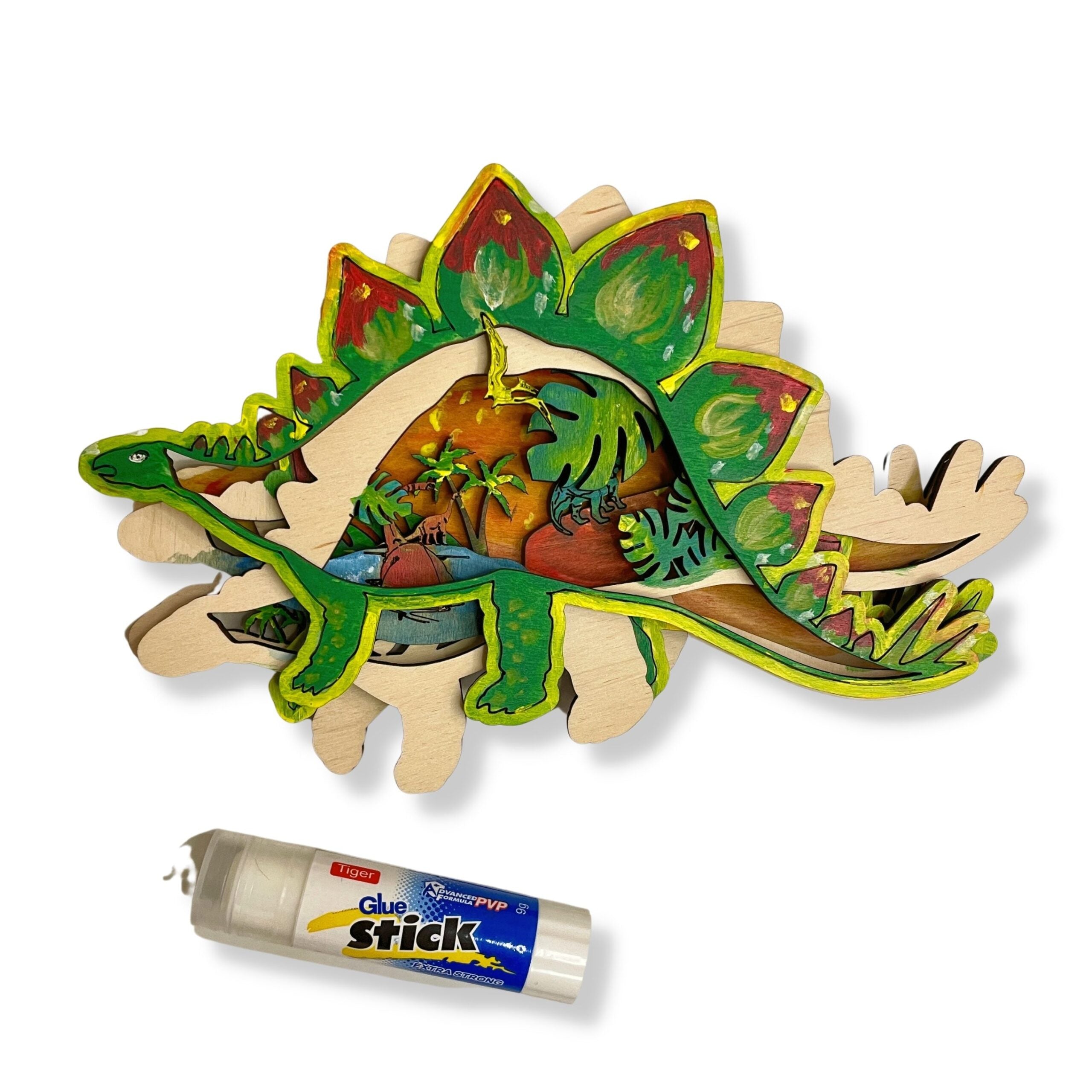 3D Wooden coloring kit Stegosaur