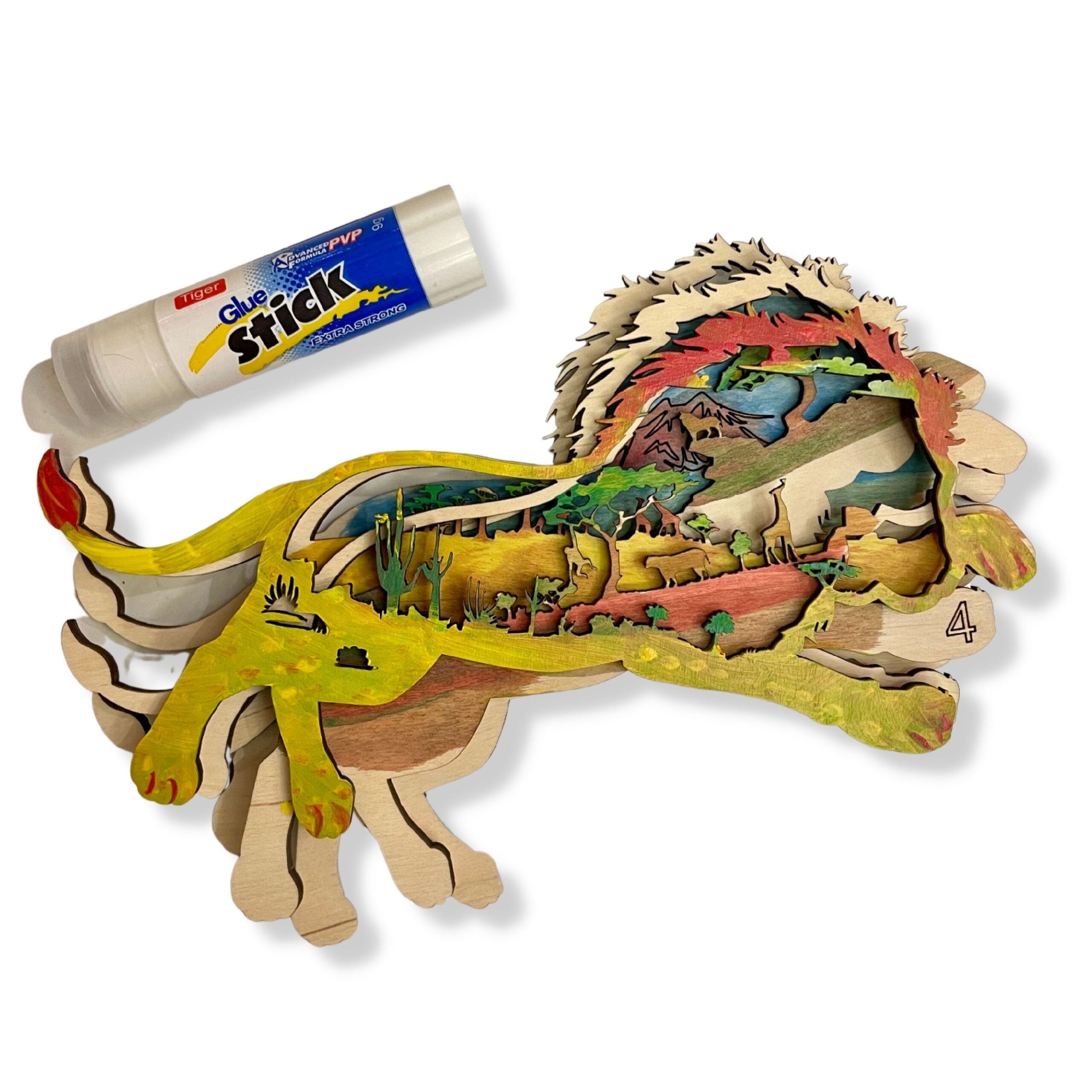 3D Wooden coloring kit Lion