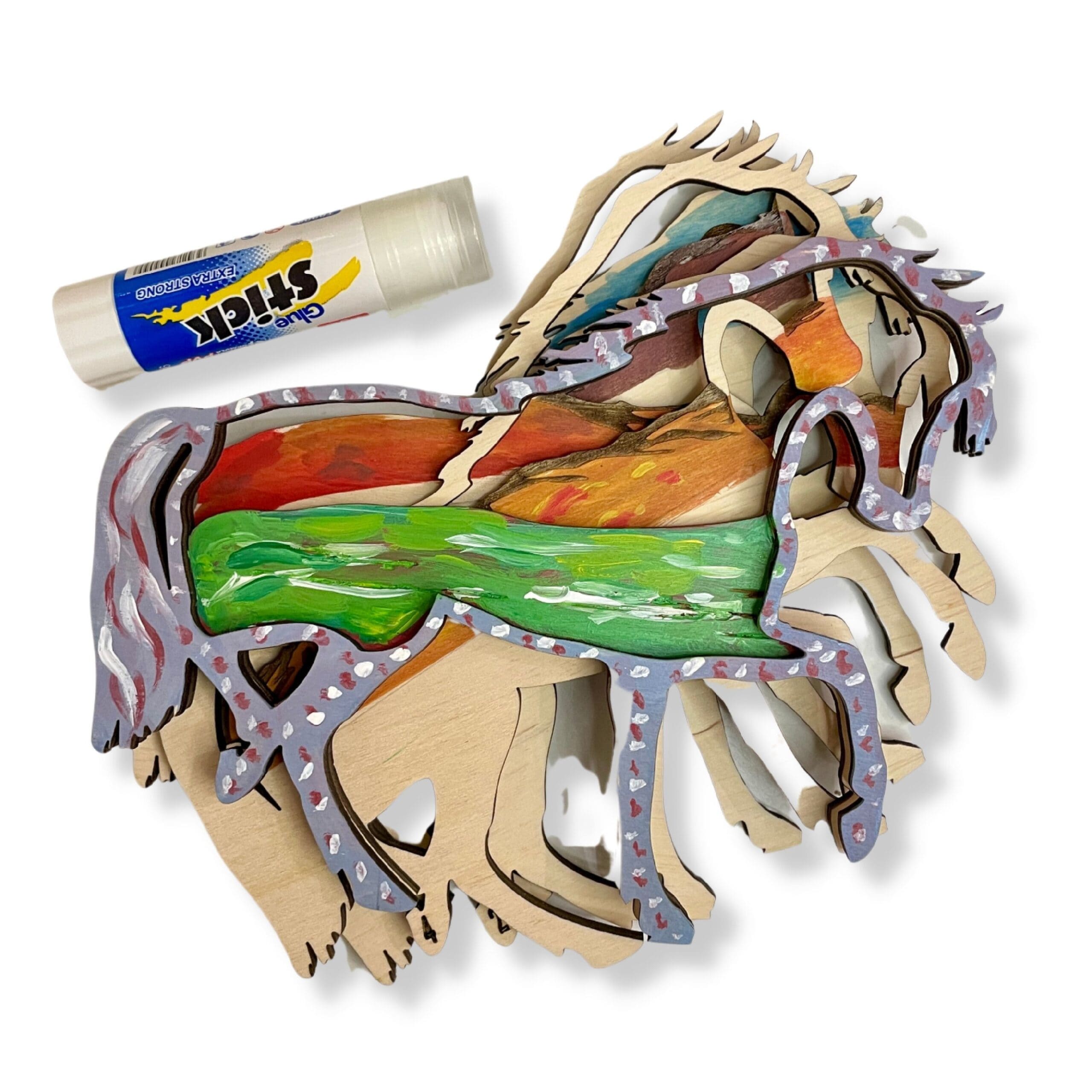 3D Wooden coloring kit Horse