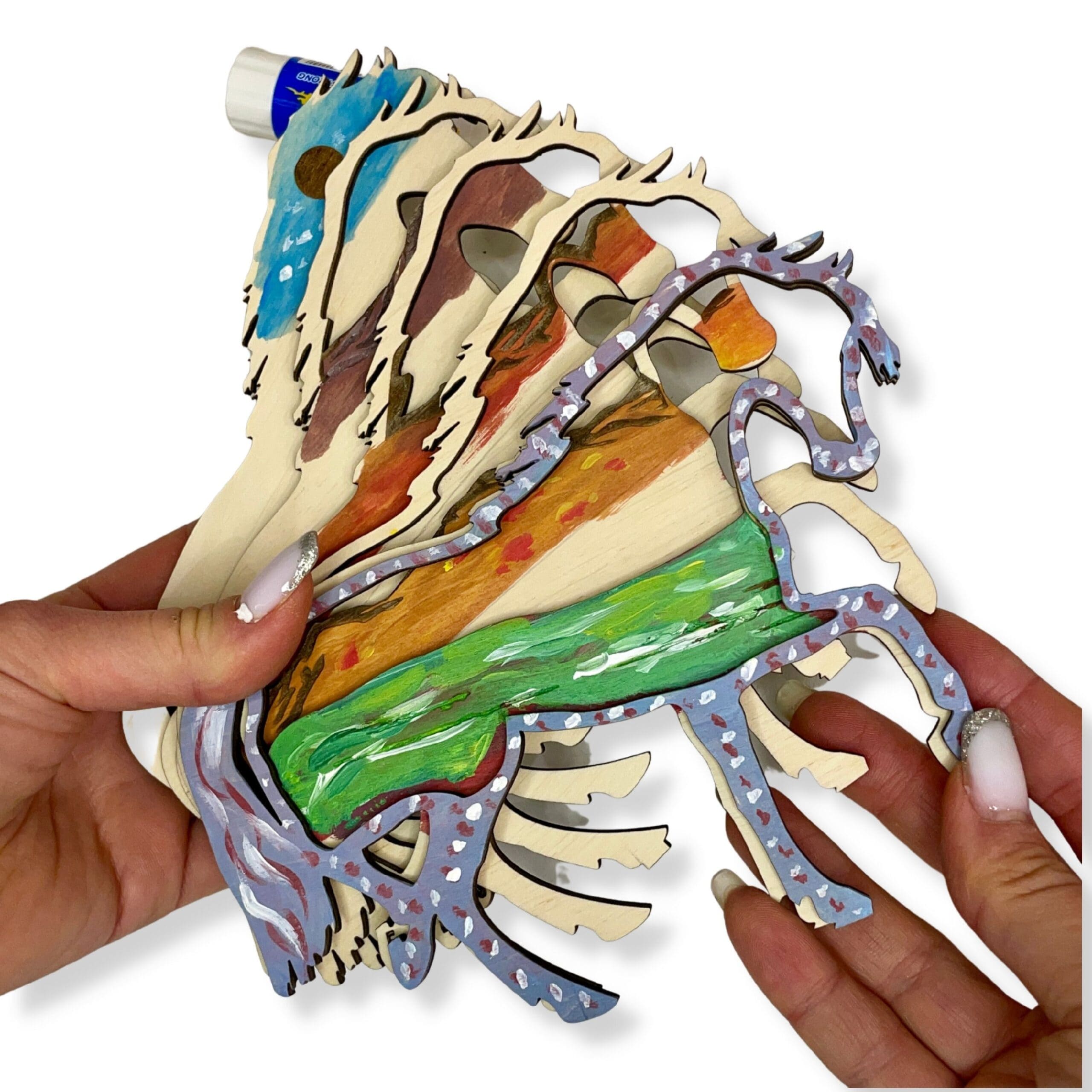 3D Wooden coloring kit Horse