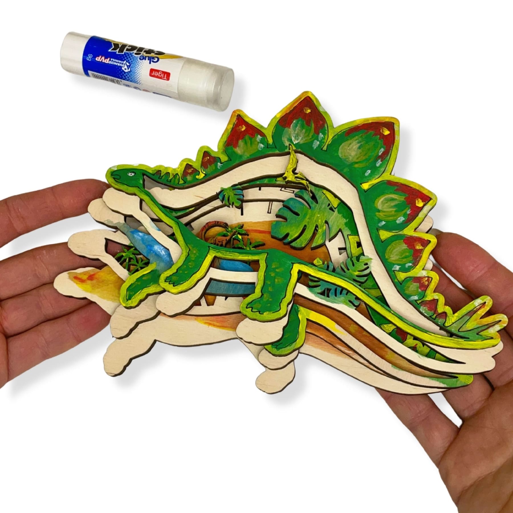 3D Wooden coloring kit Stegosaur