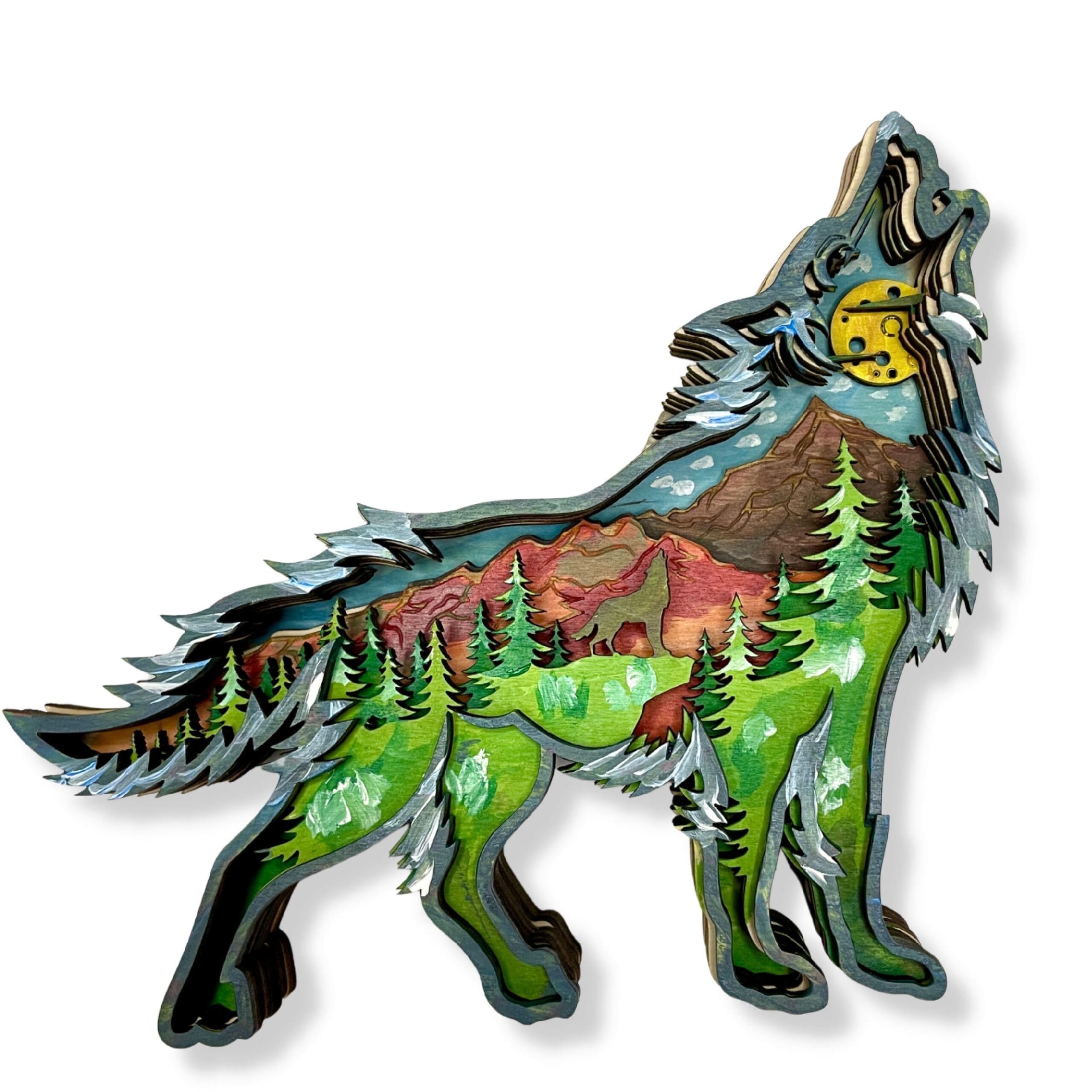 3D Wooden coloring kit Wolf