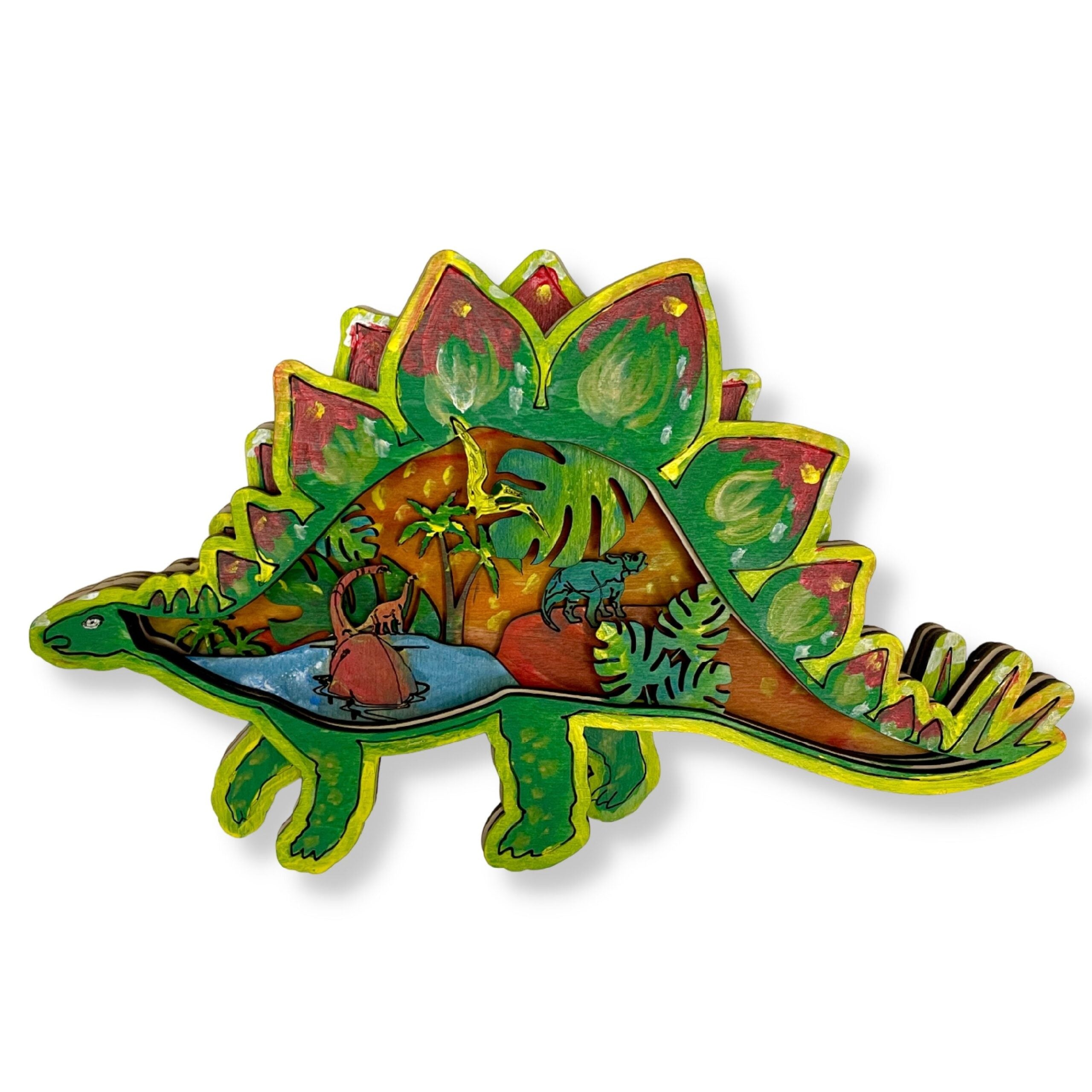3D Wooden coloring kit Stegosaur