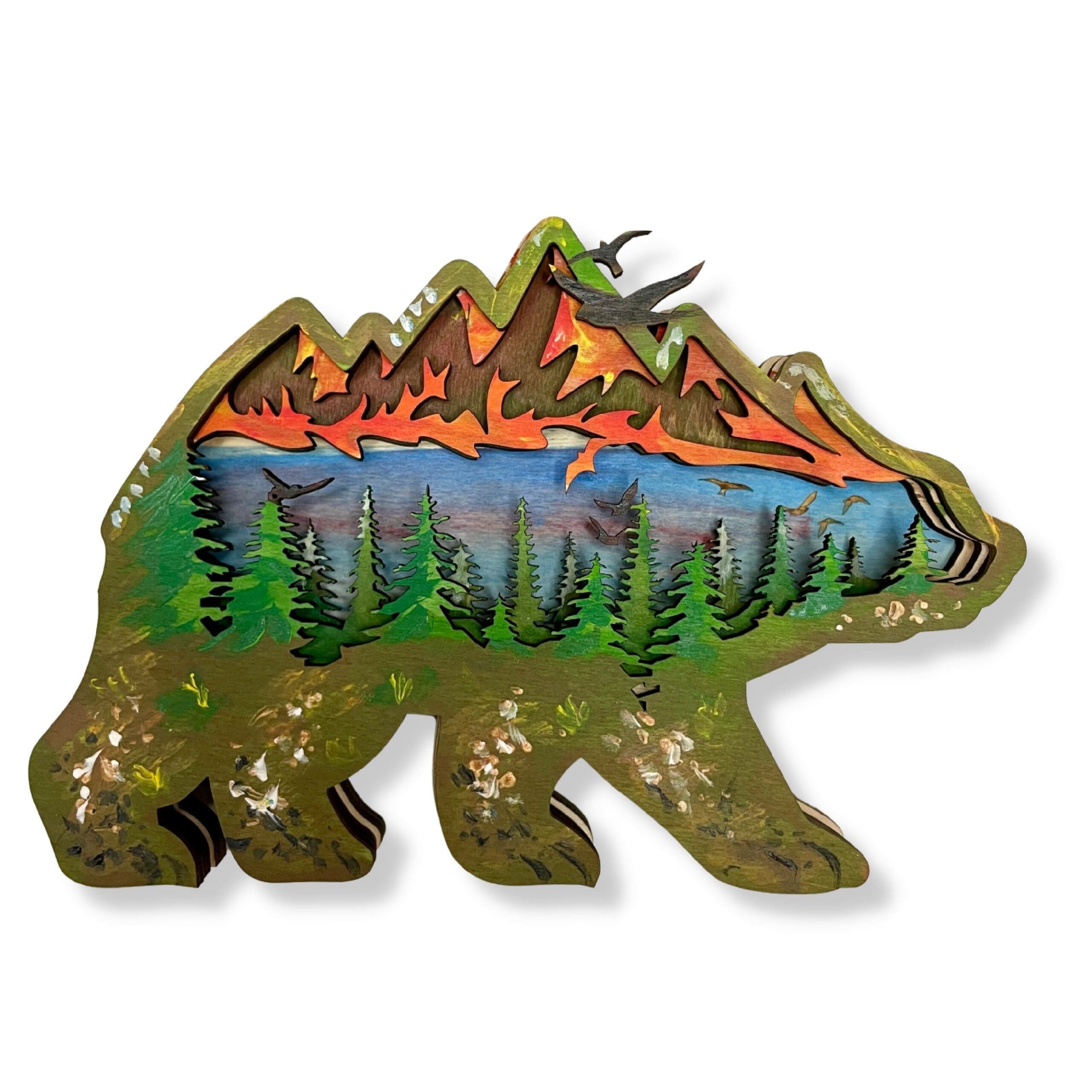 3D wooden kit to paint Bear