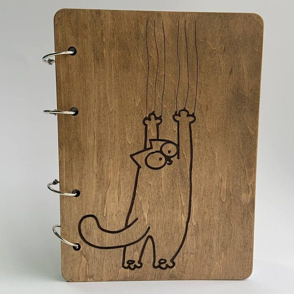 LeChat 4-Ring Wooden Notebook