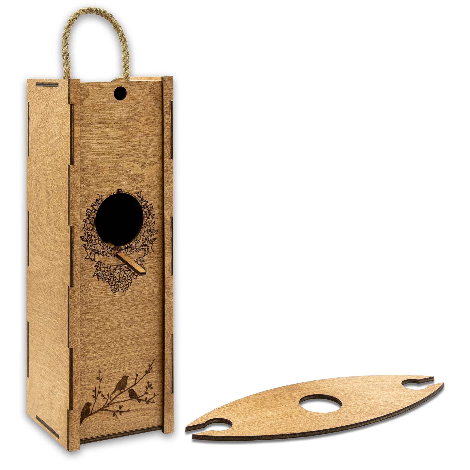 Nichoir" wine box with rope