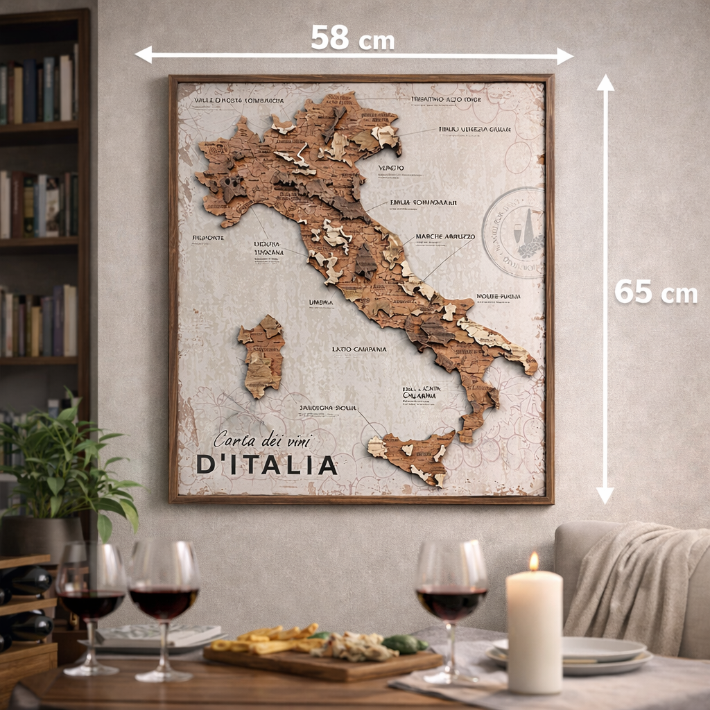 Tableau Carte des vins d’Italie sur panneau