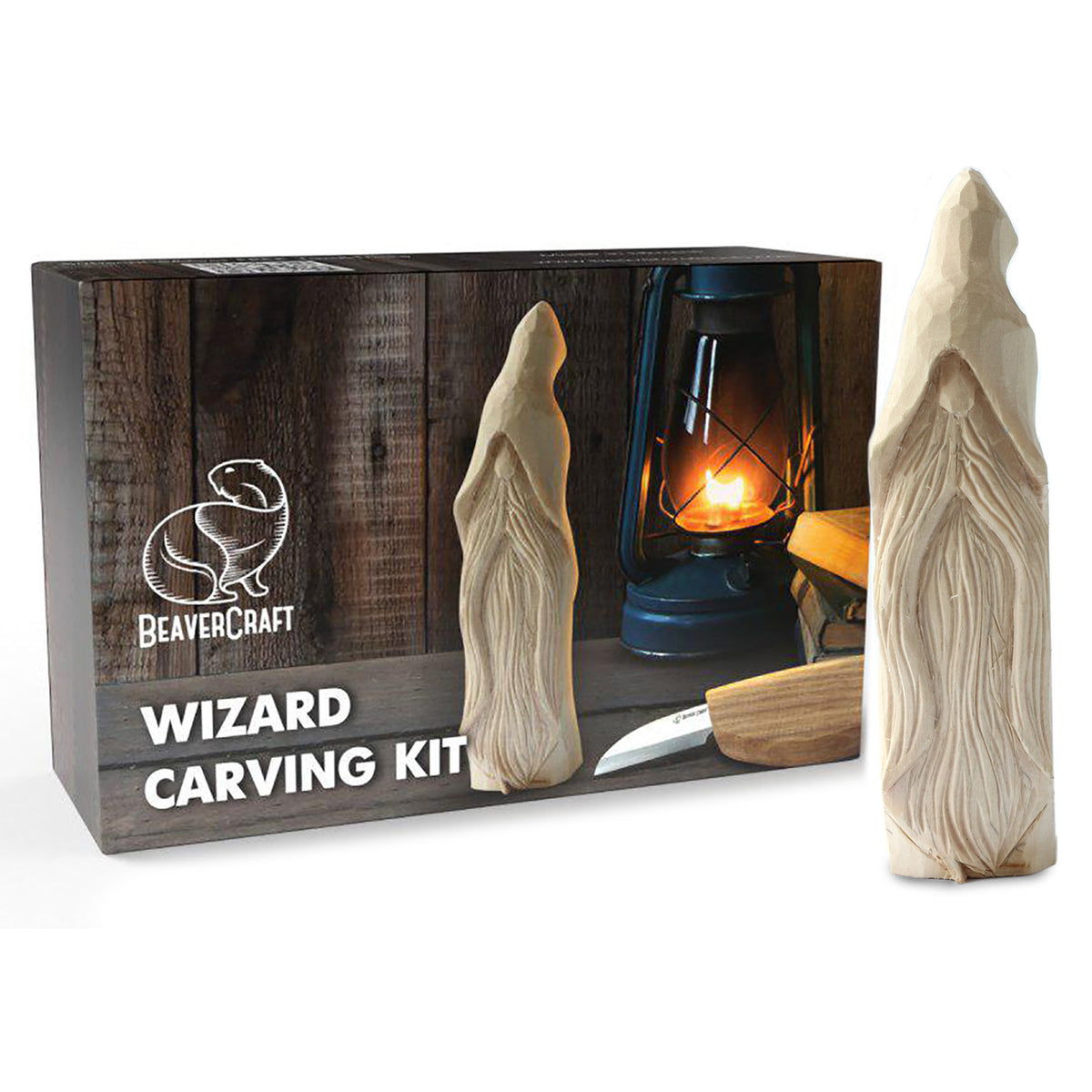 Kit de sculpture sur bois « Magicien » pour débutants