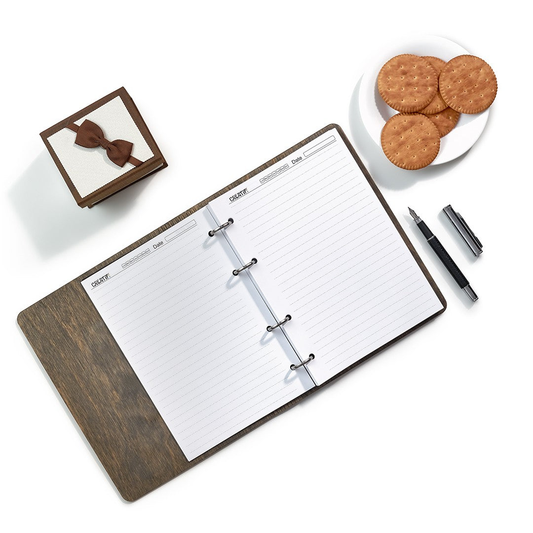 Moon wooden notebook