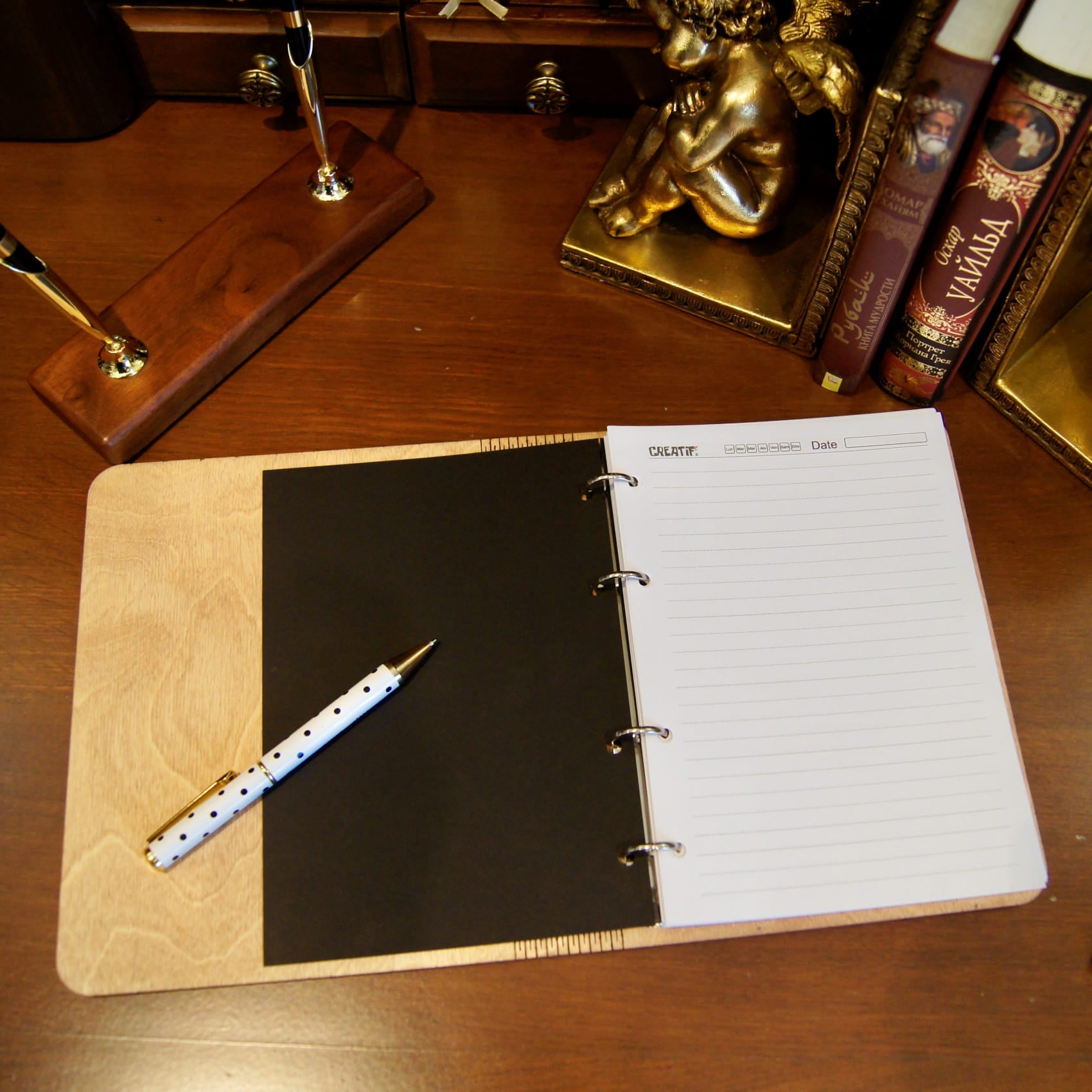 Wooden notebook Unicorn