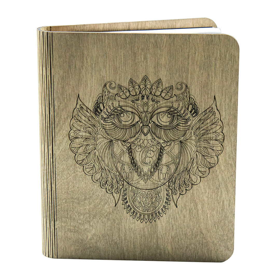 Wooden notebook Owl