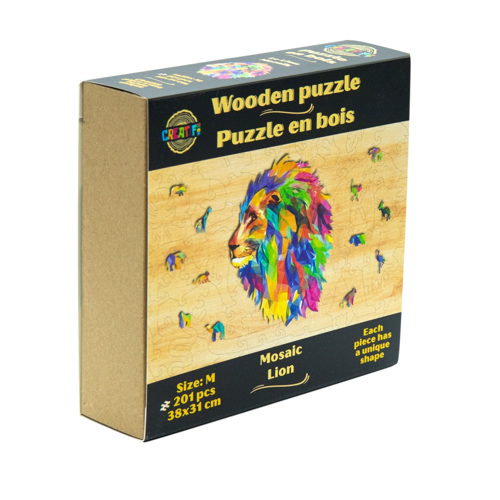 The Lion Mozaik Wooden puzzle #Box_Cardboard box
