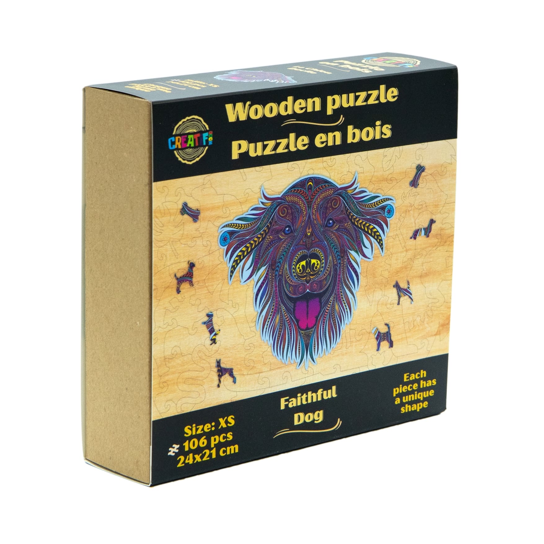 Faithful Dog Wooden Puzzle #Box_Cardboard box