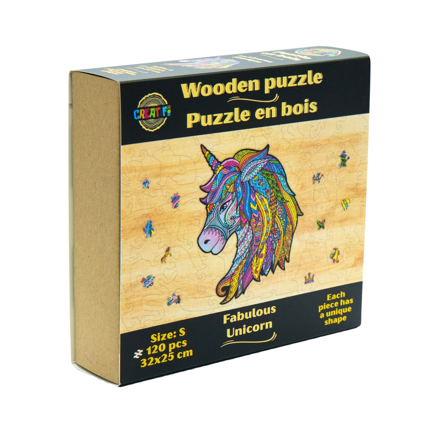 Fabulous Unicorn Wooden Puzzle #Box_Cardboard box