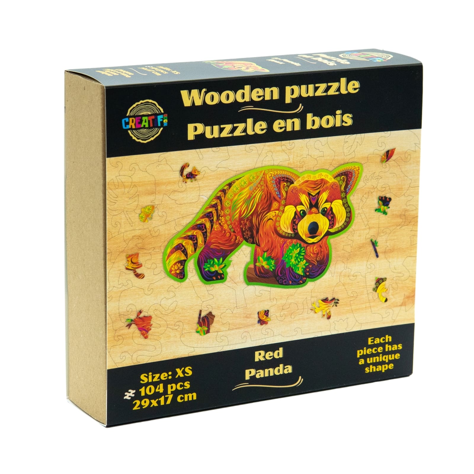 Red Panda Wooden Puzzle #Box_Cardboard box