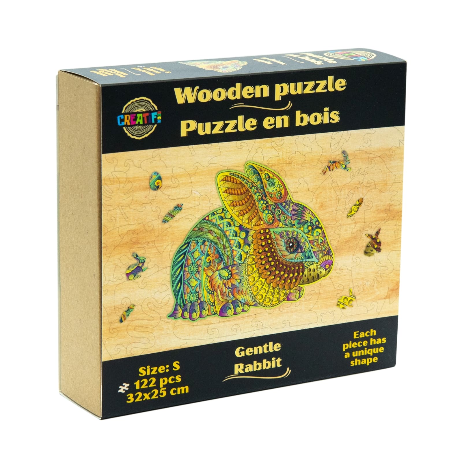 Gentle Rabbit Wooden Puzzle #Box_Cardboard box