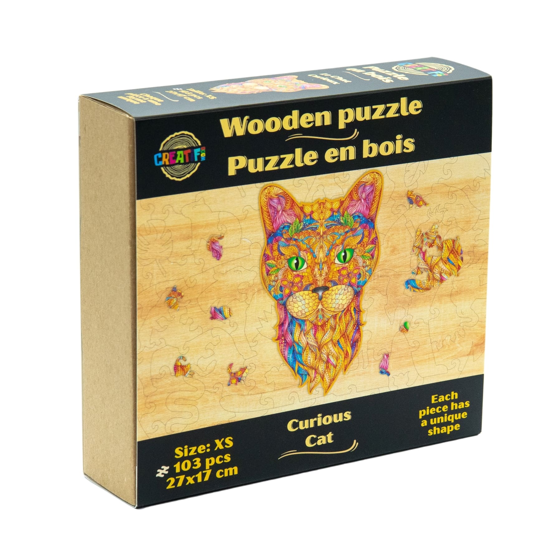 The Curious Cat Wooden Puzzle #Box_Cardboard box