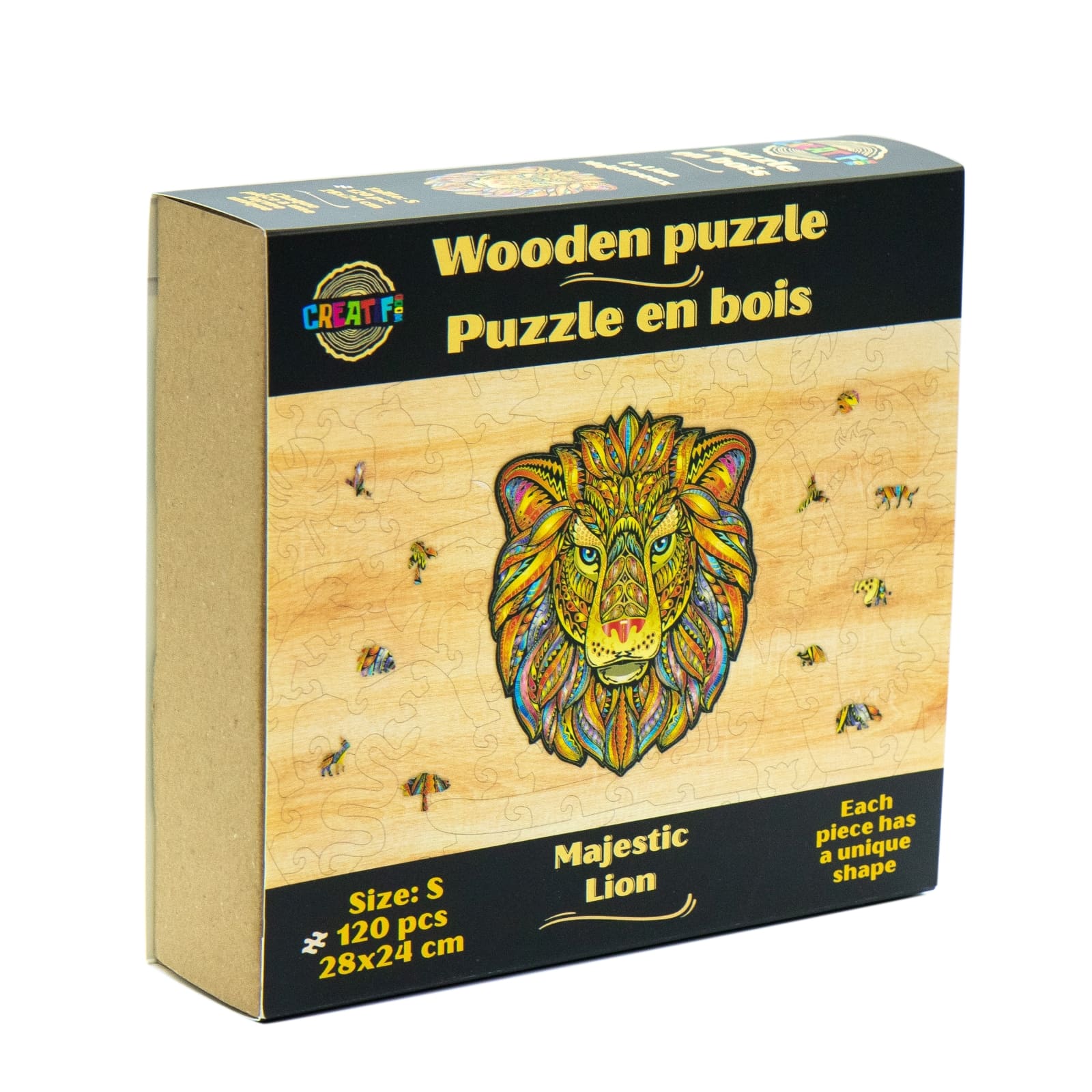 Majestic Lion Wooden Puzzle #Box_Cardboard box