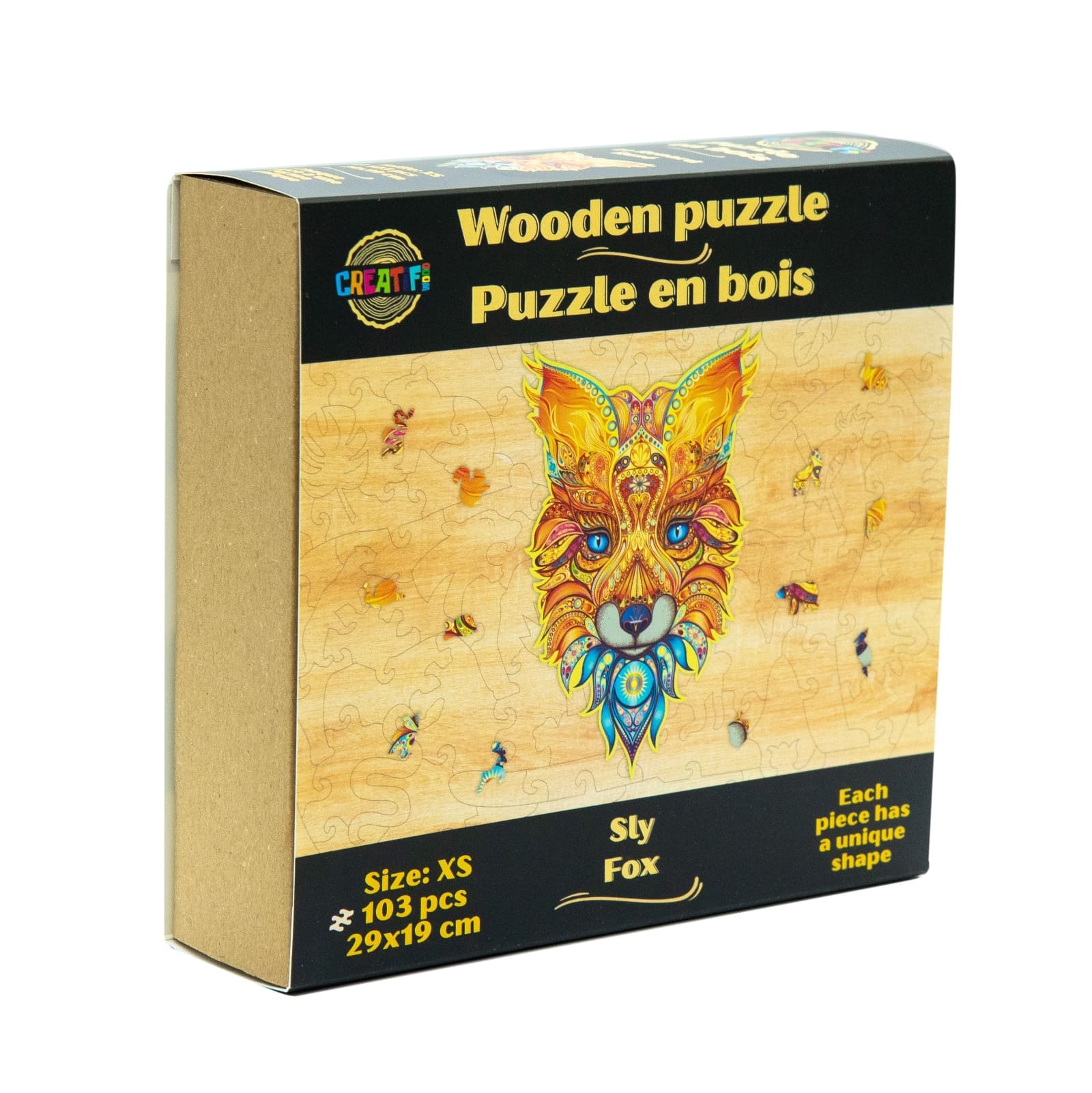 Sly Fox Wooden Puzzle #Box_Cardboard box