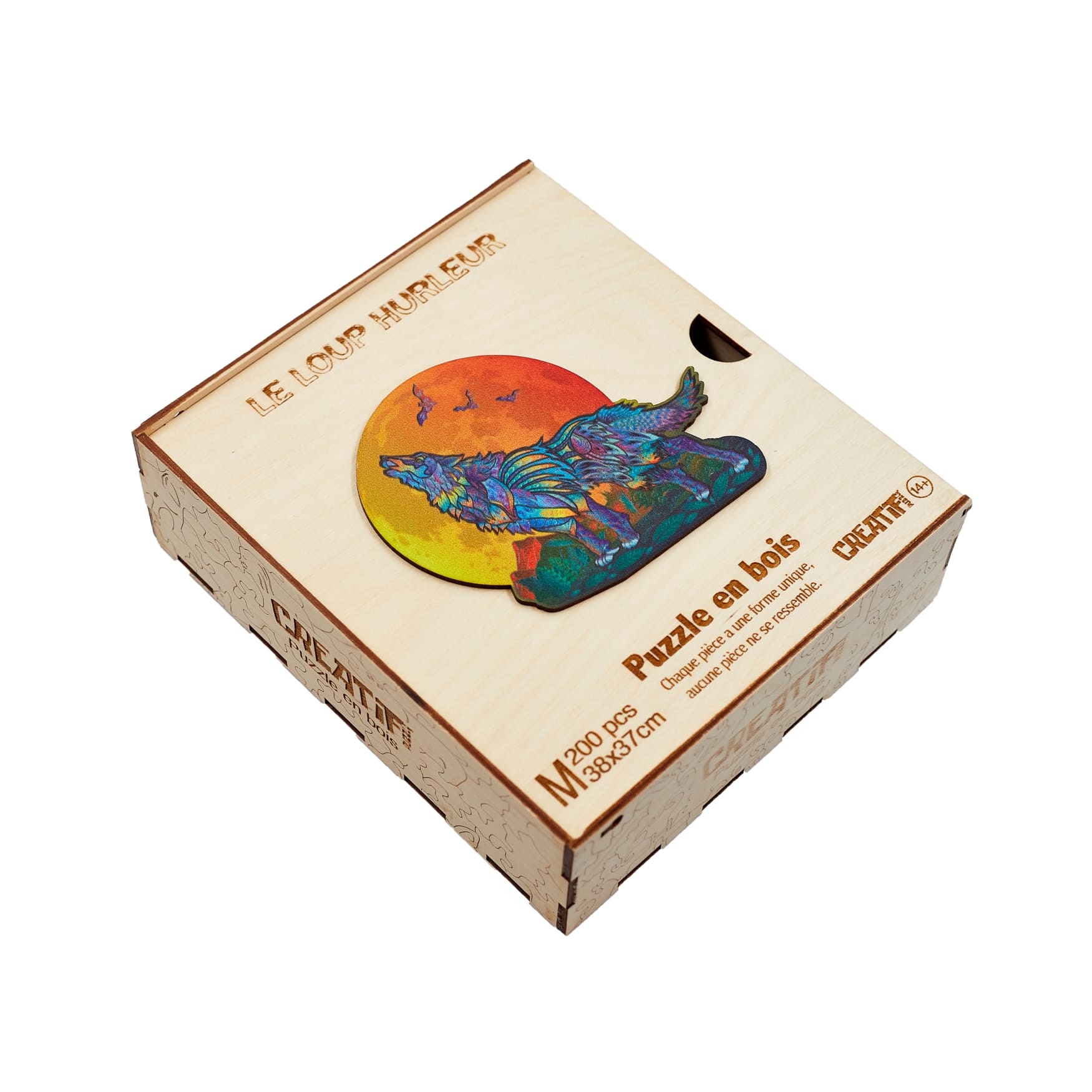 Howling Wolf Wooden Puzzle #Box_Wooden box
