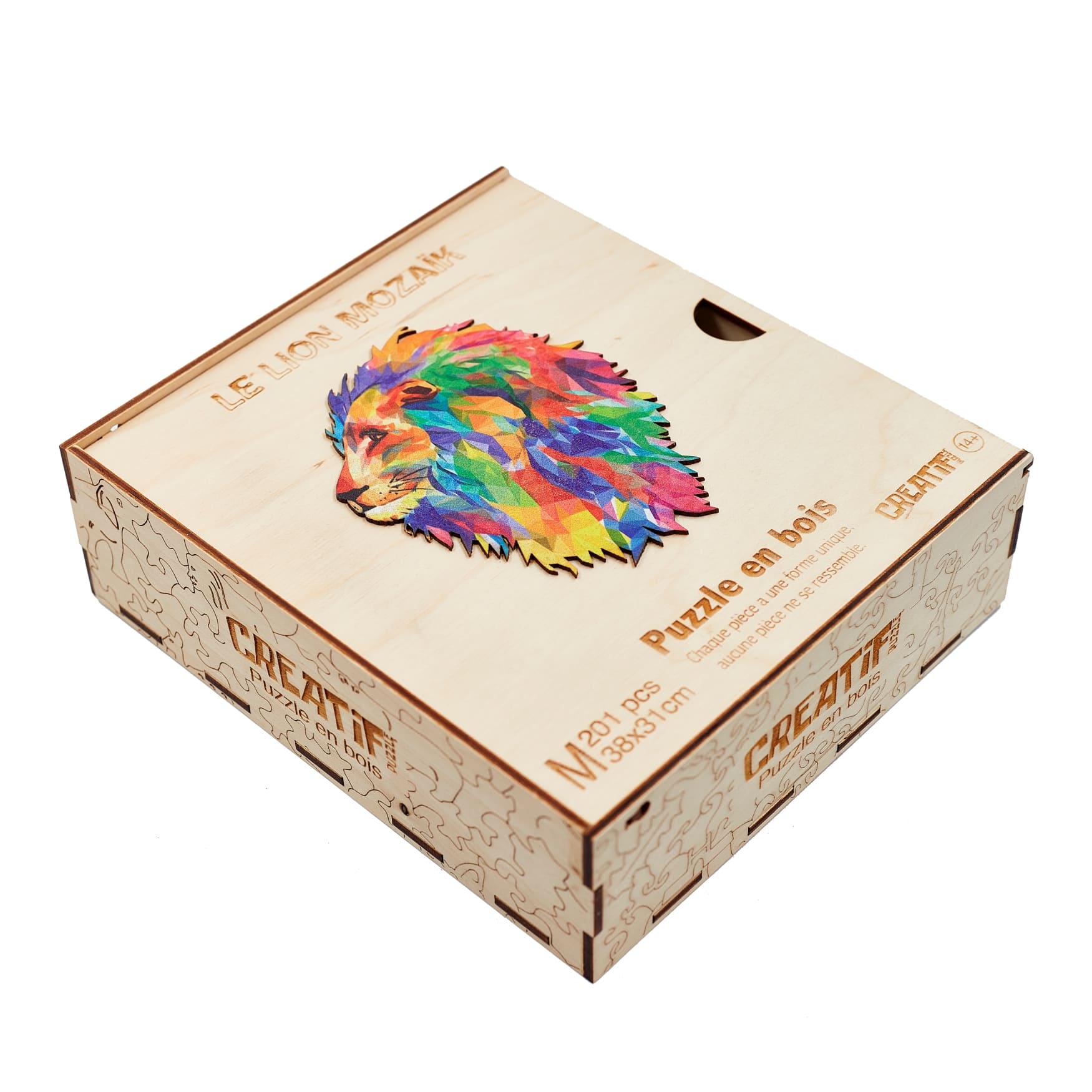The Lion Mozaik Wooden puzzle #Box_Wooden box