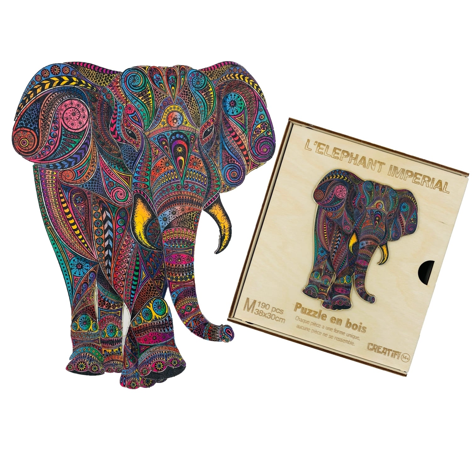 Imperial Elephant, wooden puzzle #Box_Wooden box