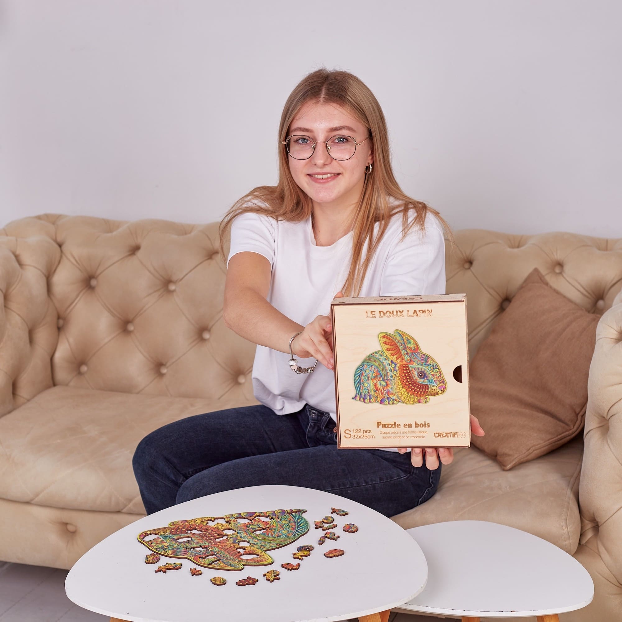 Gentle Rabbit Wooden Puzzle #Box_Wooden box