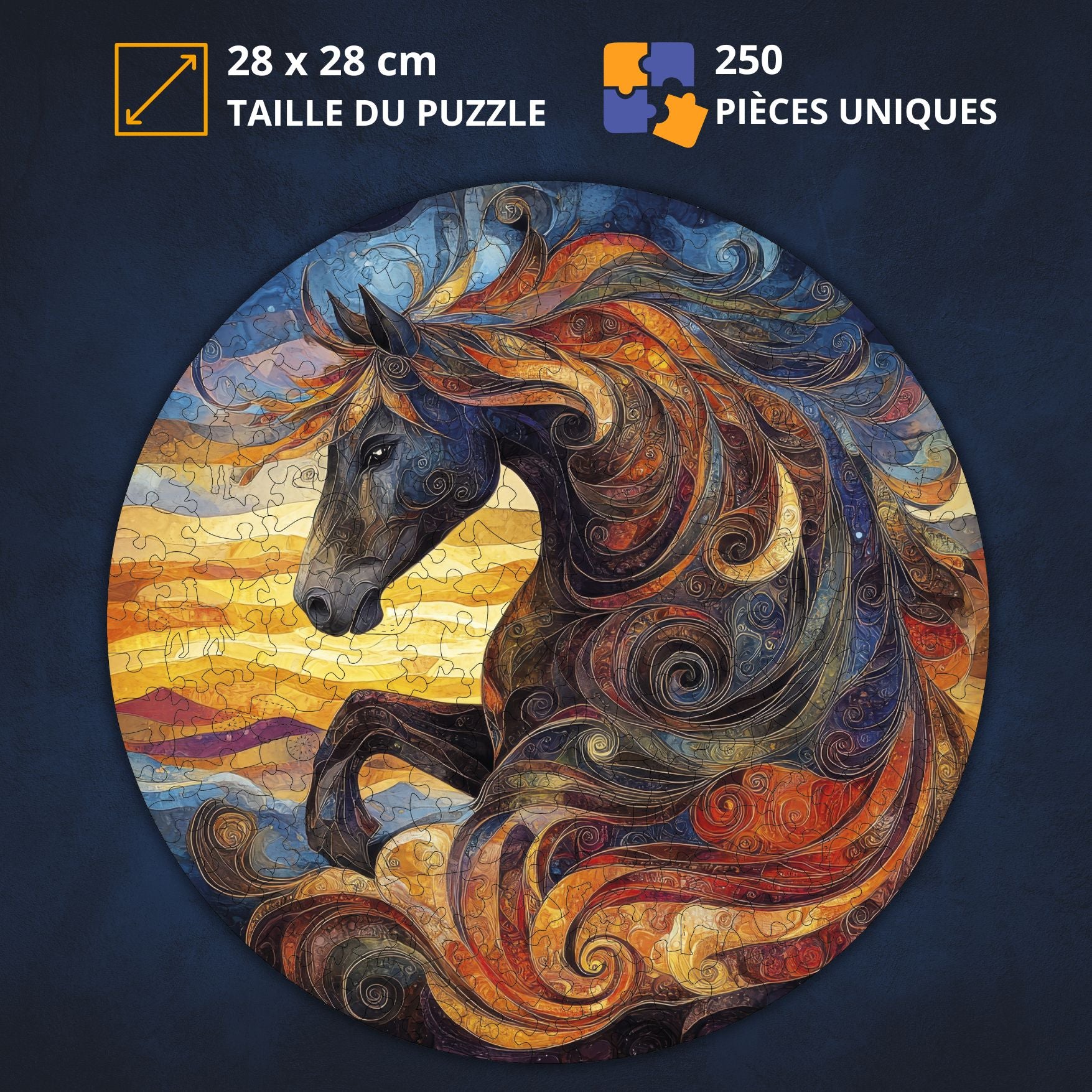 Cheval tempête  Puzzle en bois
