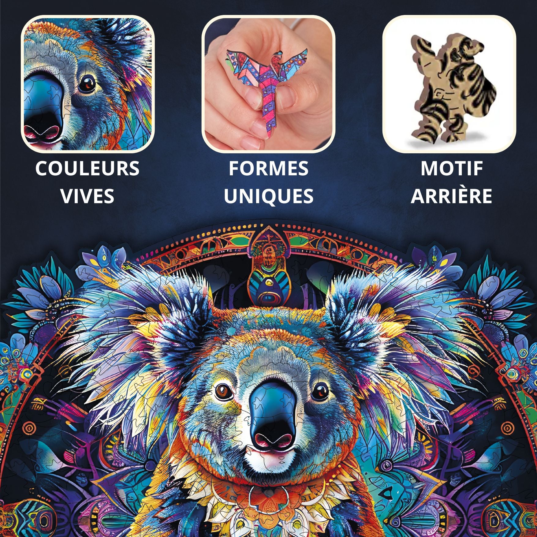 Koala mandala  Puzzle en bois