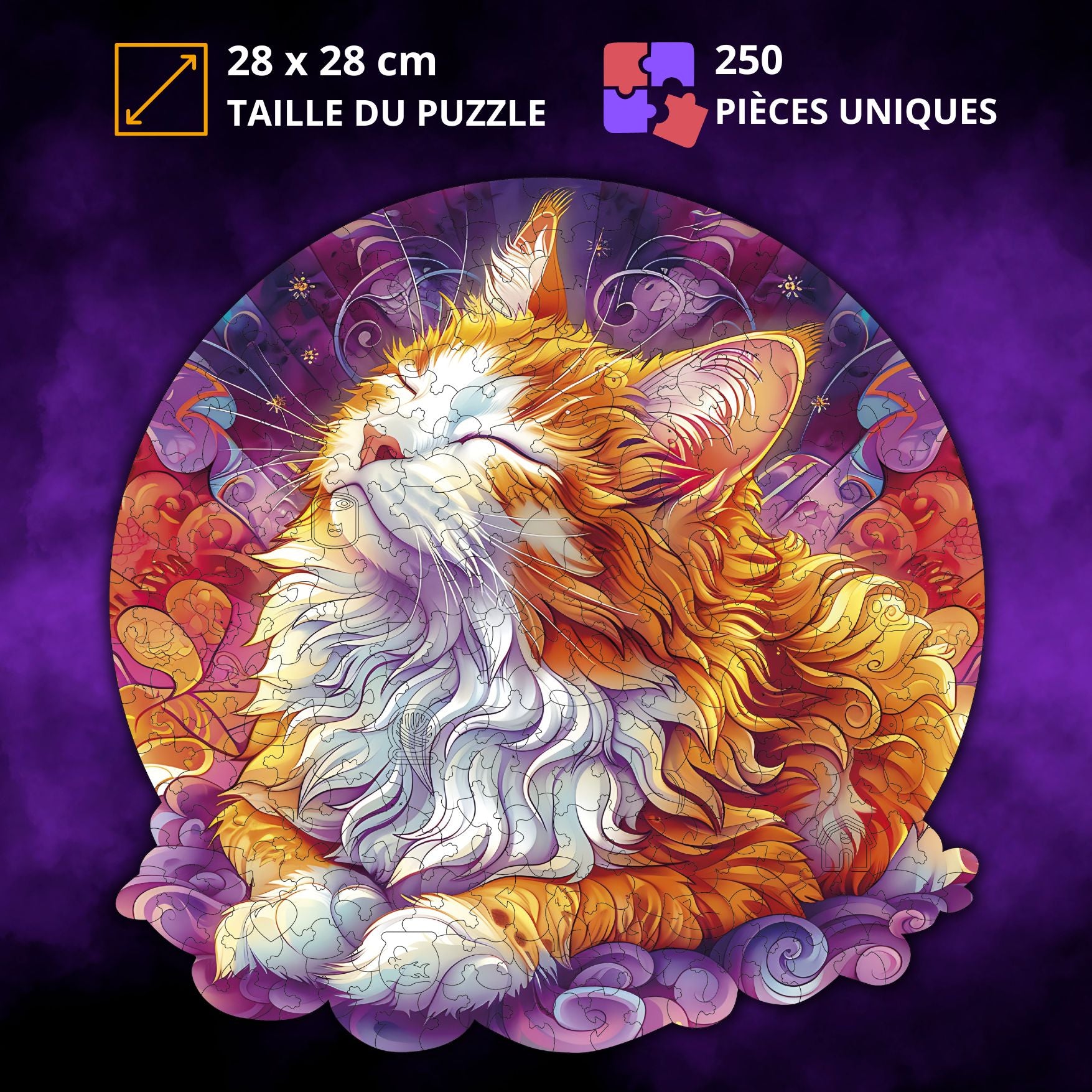 Chat zen  Puzzle en bois