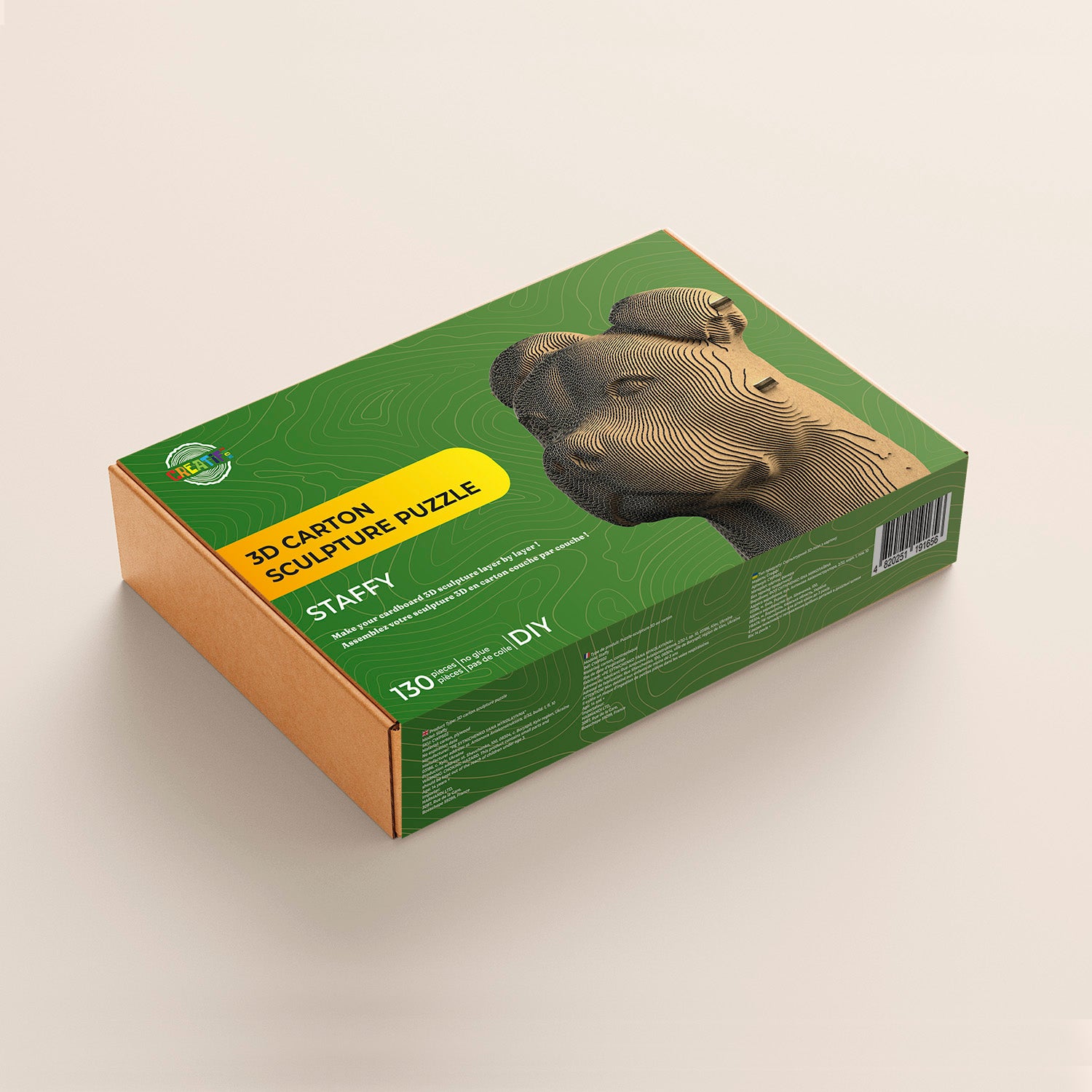 3D cardboard puzzle-sculpture Staffy
