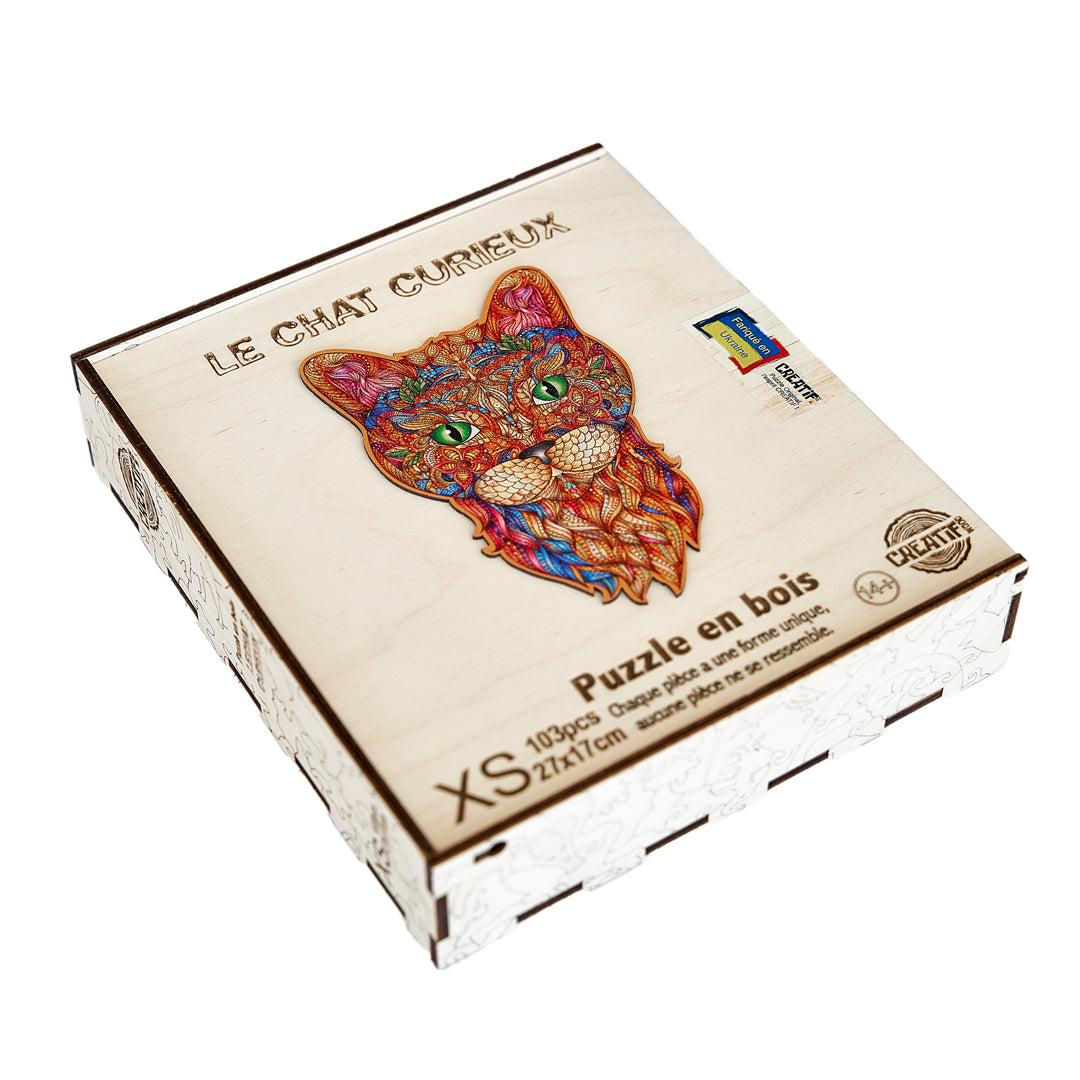 The Curious Cat Wooden Puzzle #Box_Wooden box