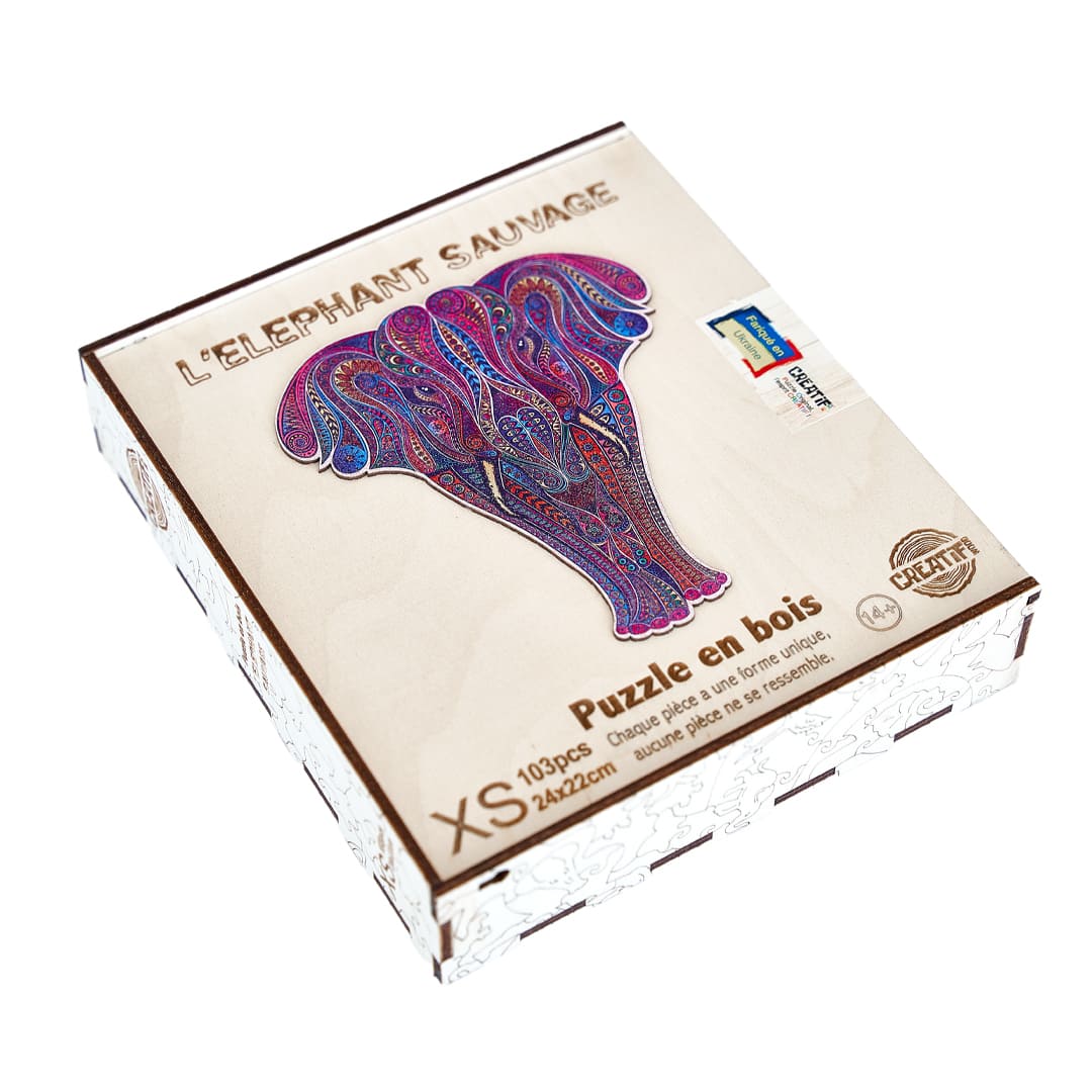 The Wild Elephant Wooden Puzzle #Box_Wooden box