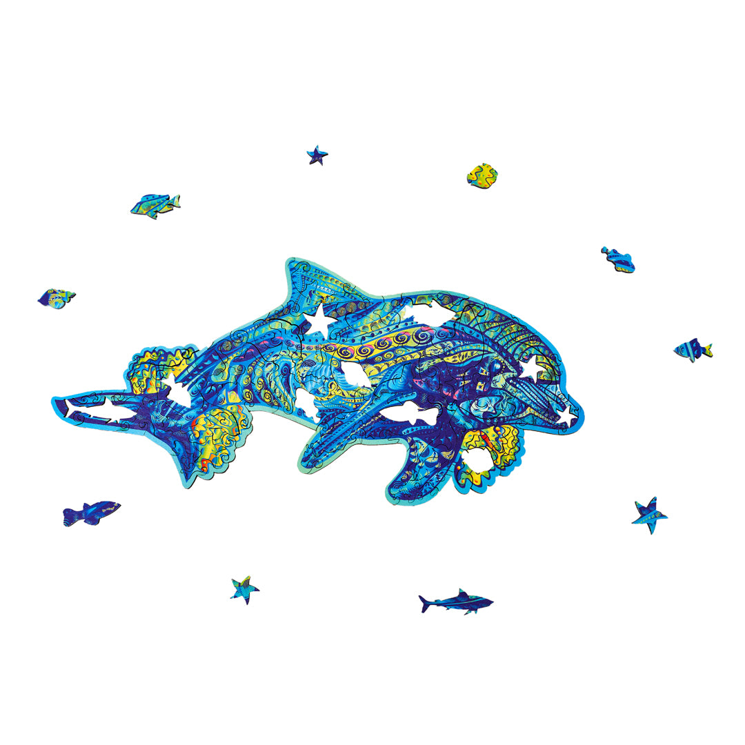 Playful Dolphin Wooden Puzzle
