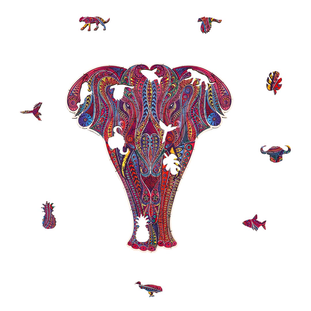 The Wild Elephant Wooden Puzzle