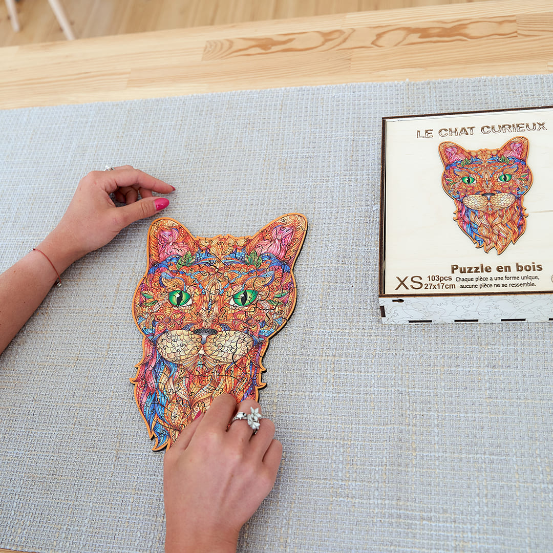 The Curious Cat Wooden Puzzle