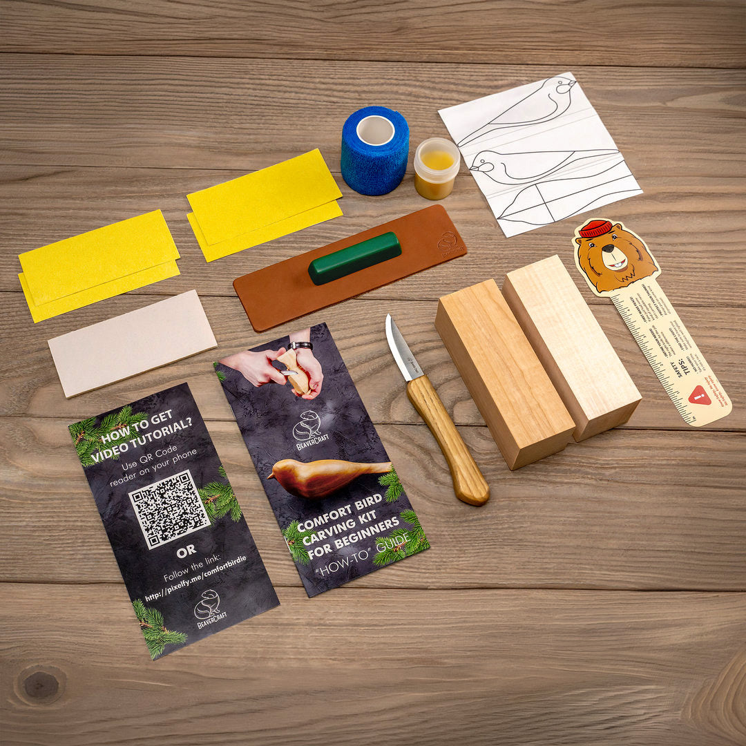 Kit de sculpture sur bois « Oiseau » pour débutants