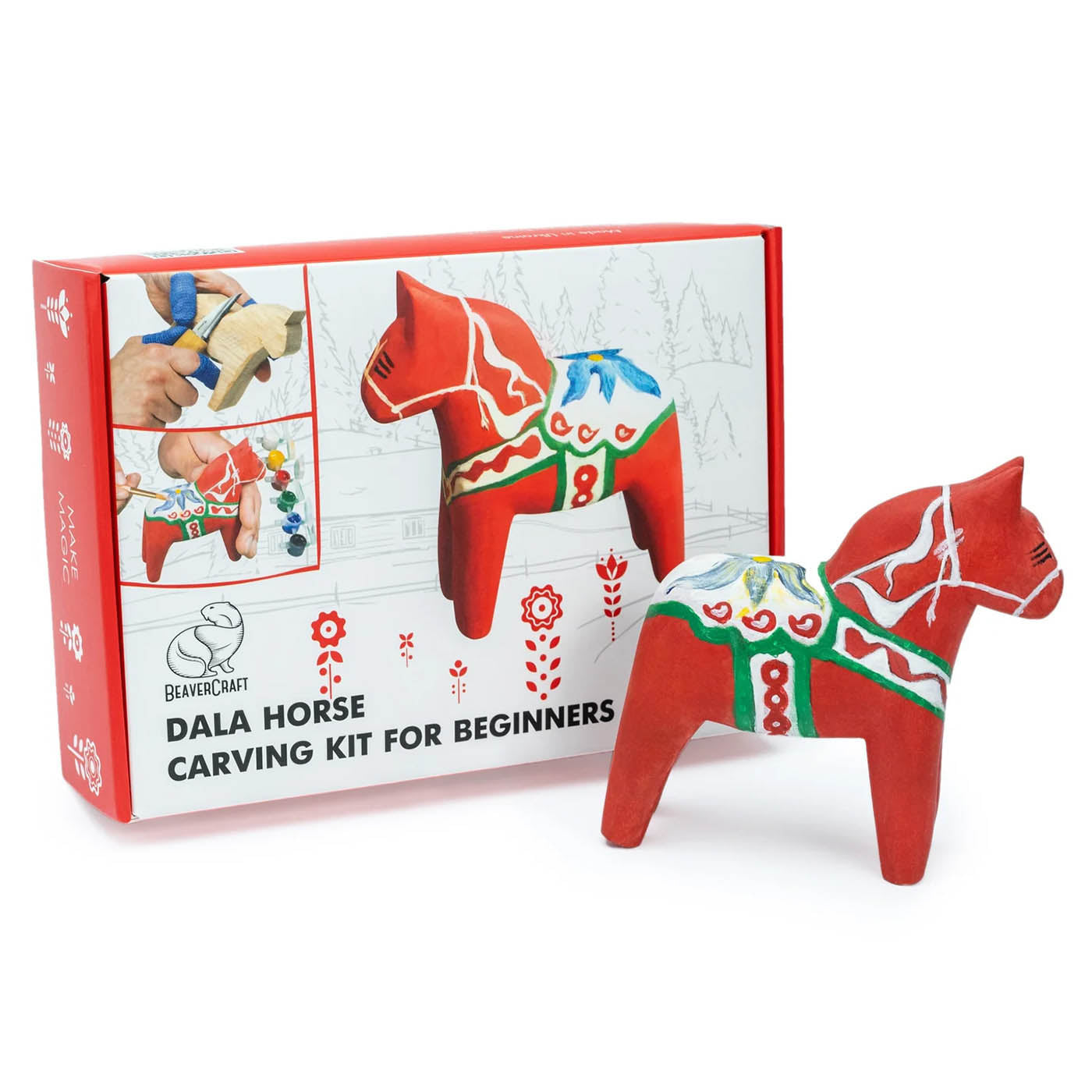 Dala Horse Wood Carving Kit for Beginners