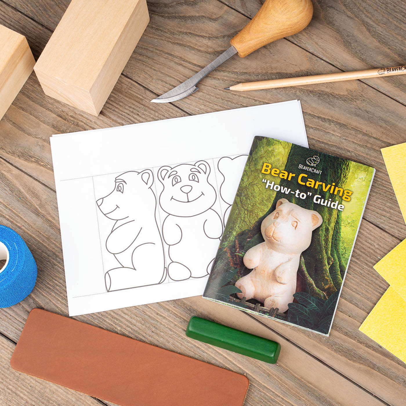 Bear Wood Carving Kit for Beginners