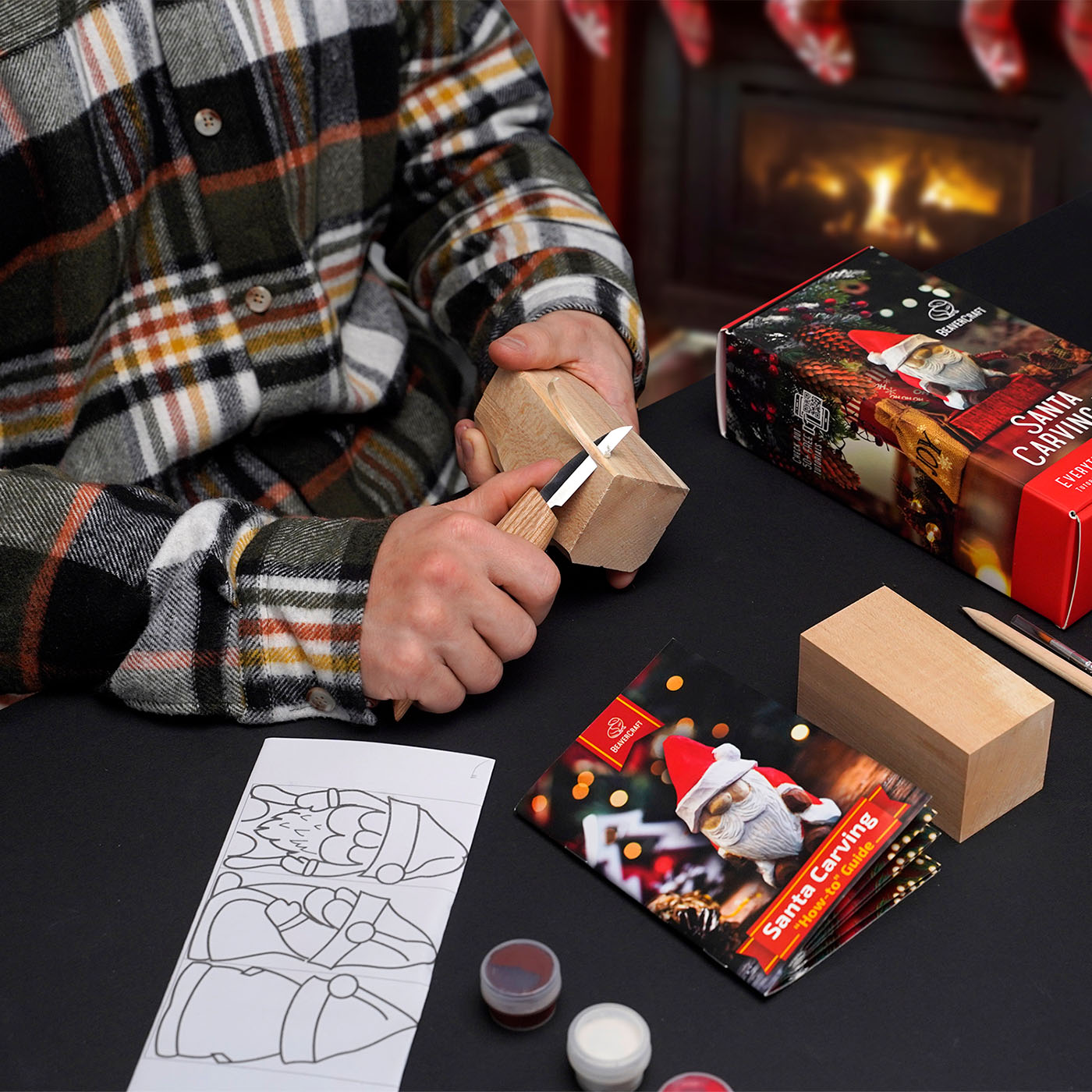 Santa Wood Carving Kit for Beginners
