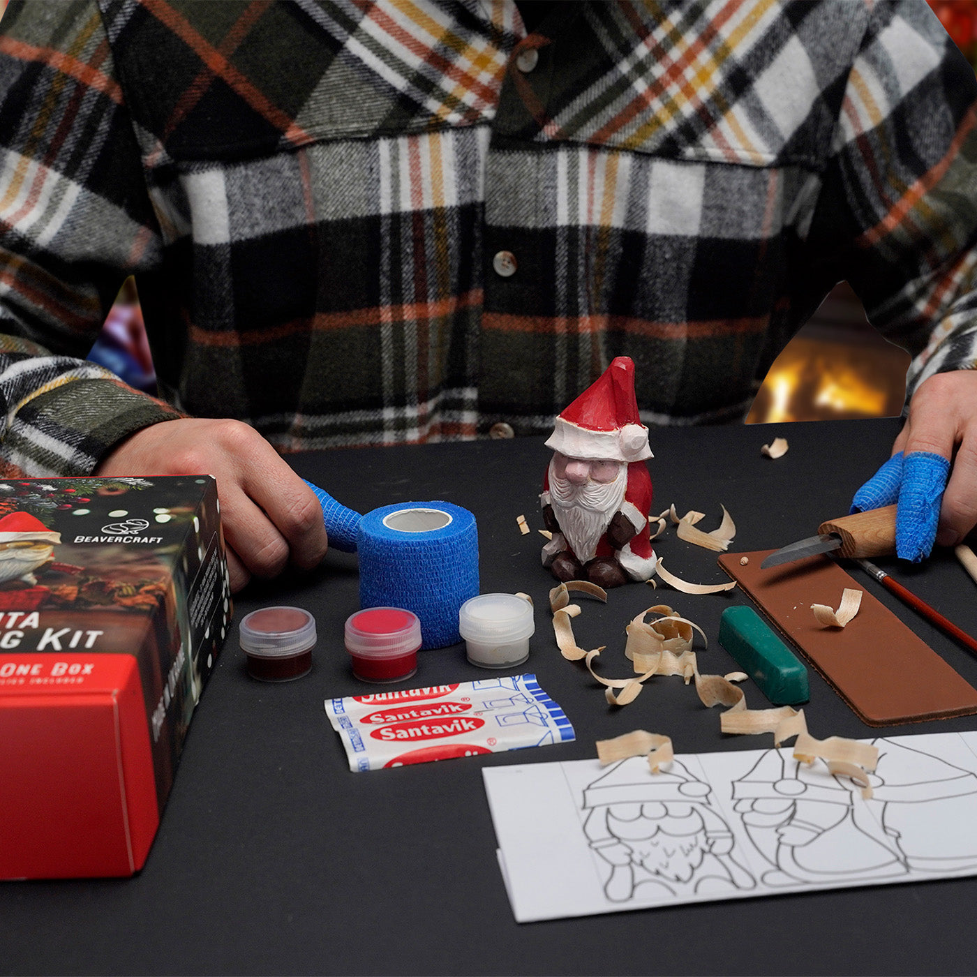 Santa Wood Carving Kit for Beginners