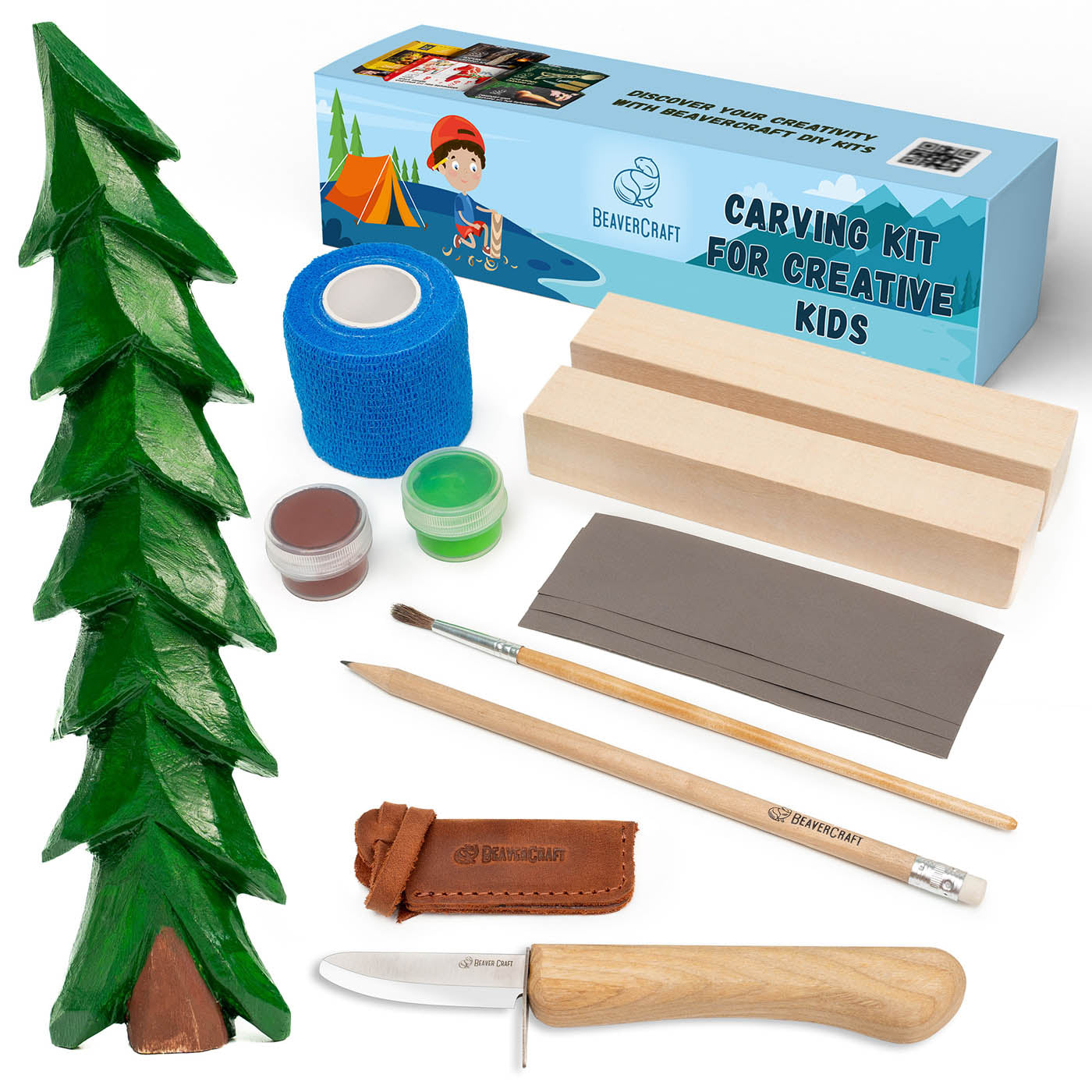 Christmas Tree Wood Carving Kit for Beginners