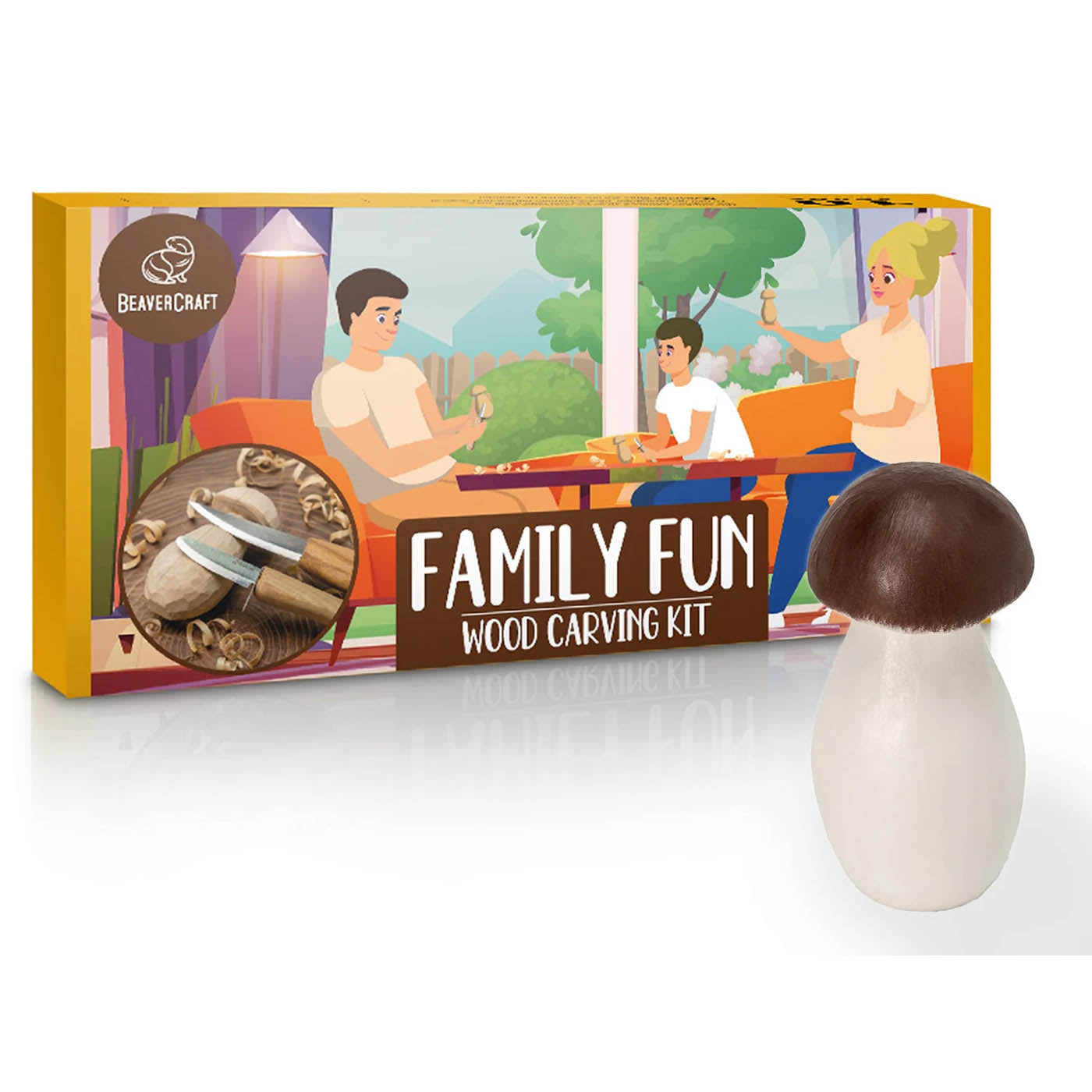 Mushrooms Wood Carving Kit for Beginners