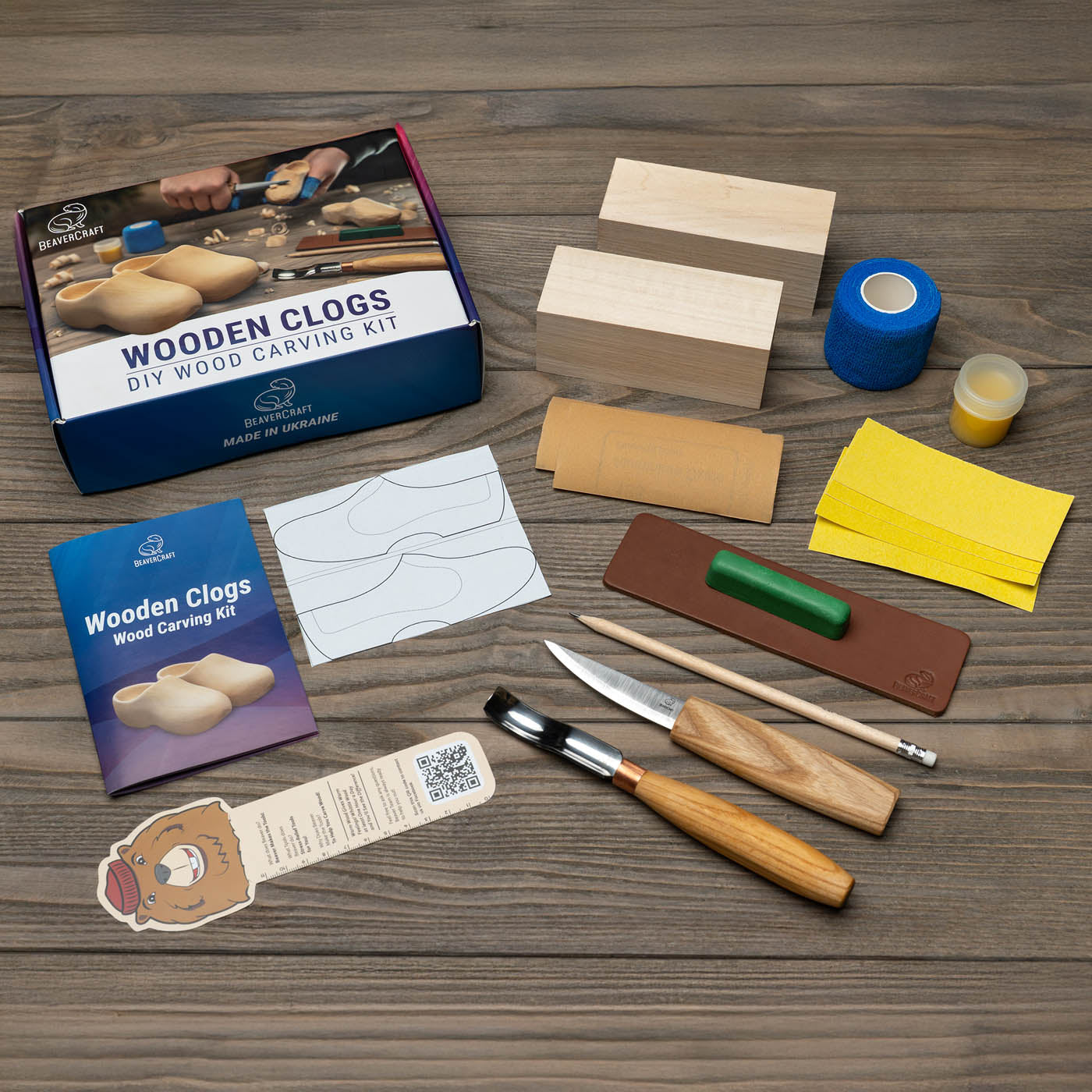 Clogs Wood Carving Kit for Beginners
