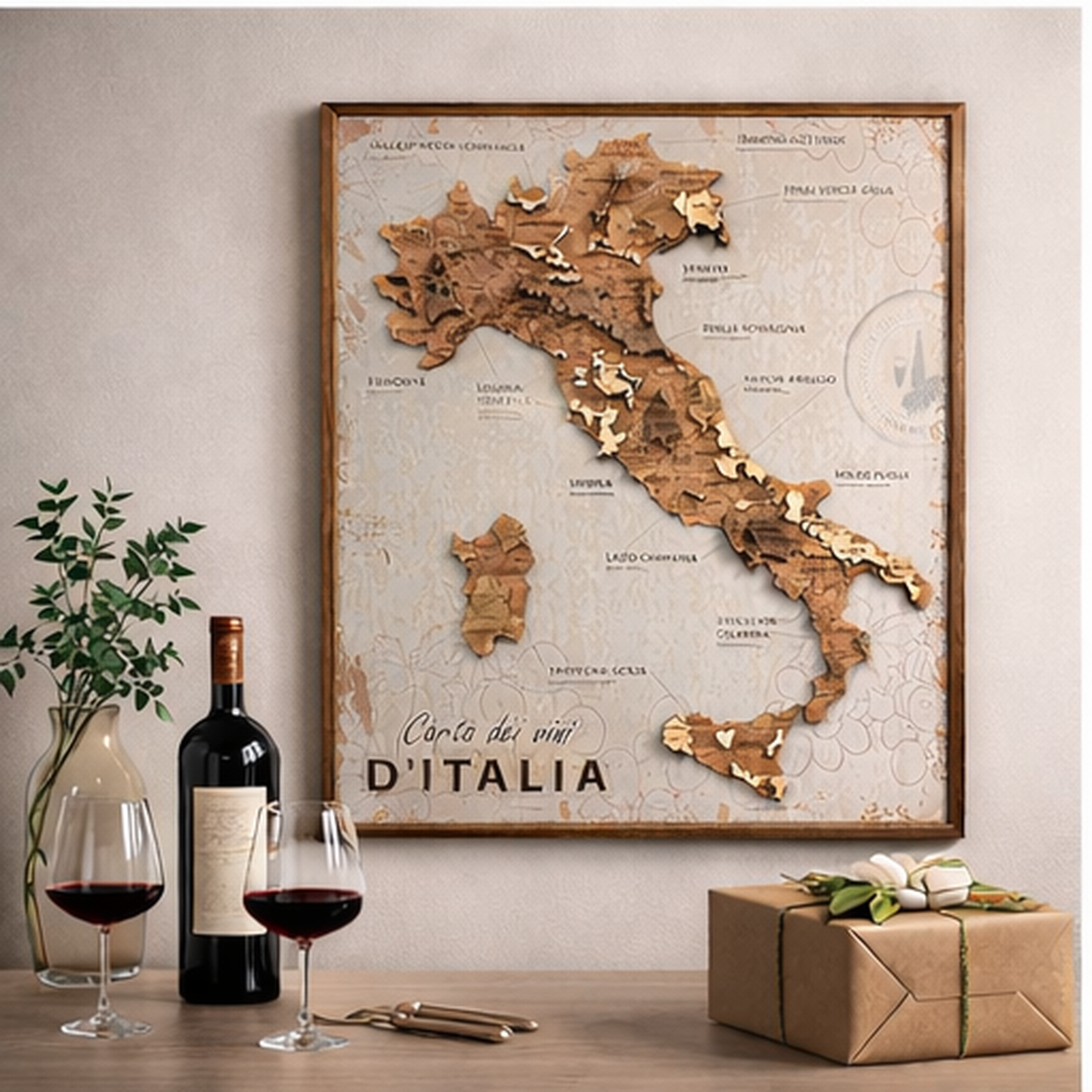 Tableau Carte des vins d’Italie sur panneau