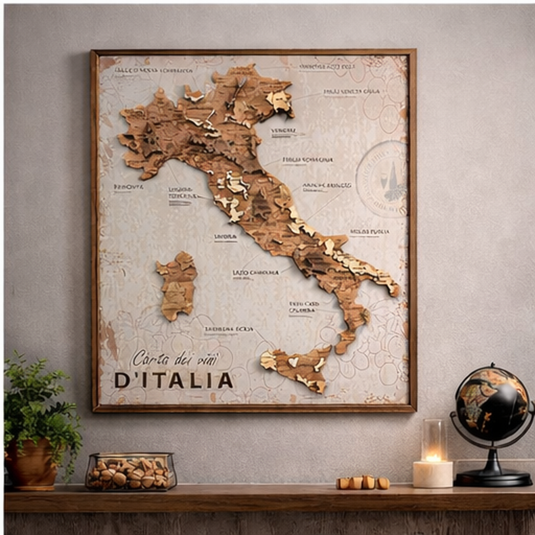 Tableau Carte des vins d’Italie sur panneau